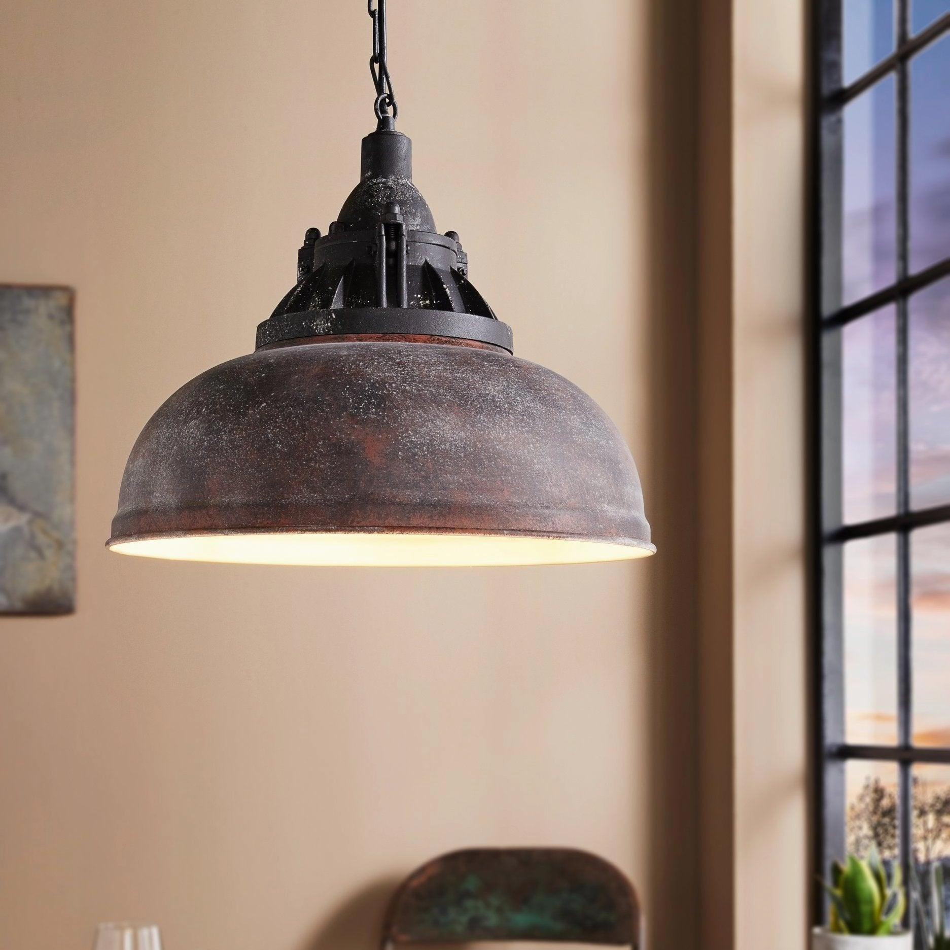 Eglo Grantham 1 Antique Brown Steel Ceiling Pendant