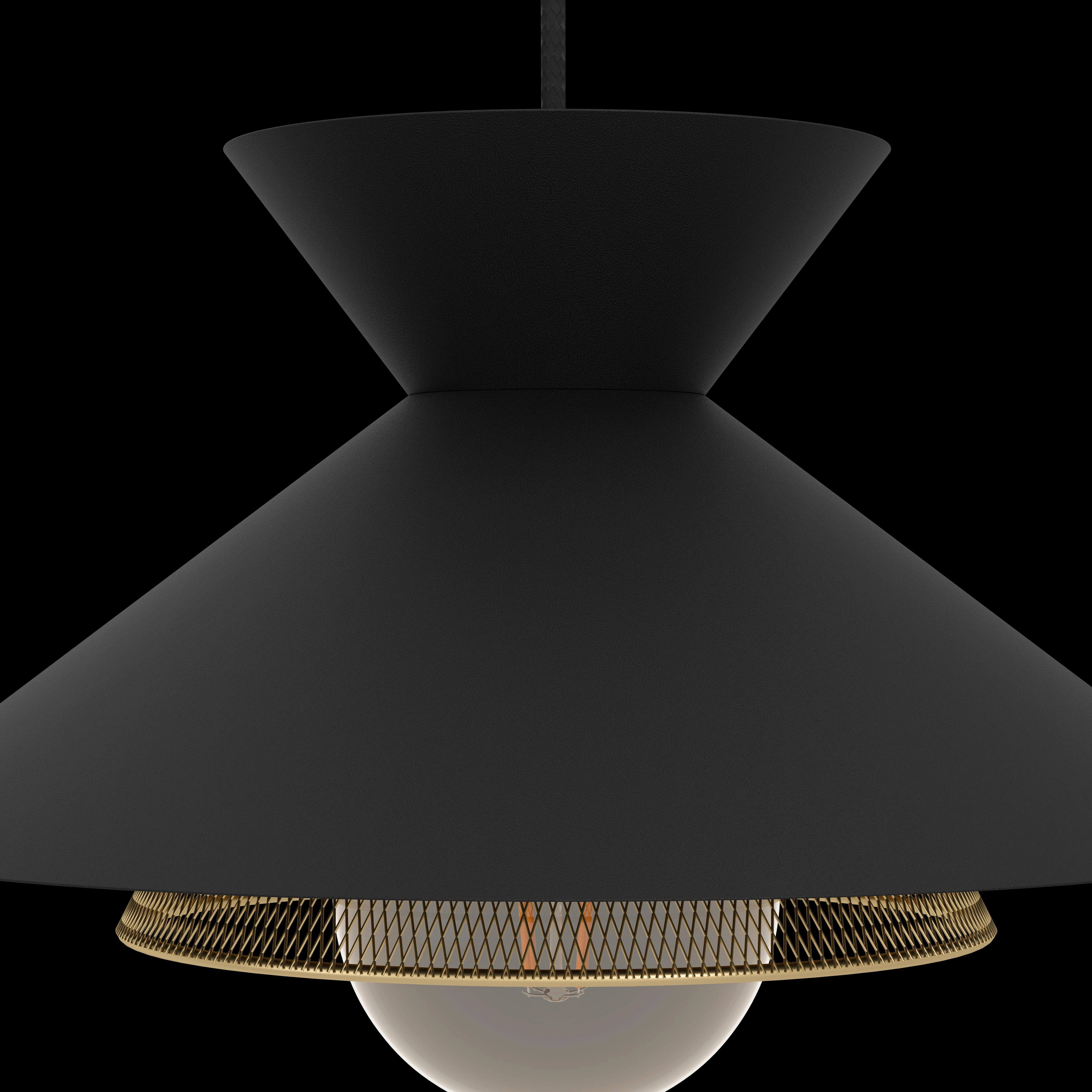 Eglo Grizedale 3 Light Black & Brass Japanese-Inspired Ceiling Pendant