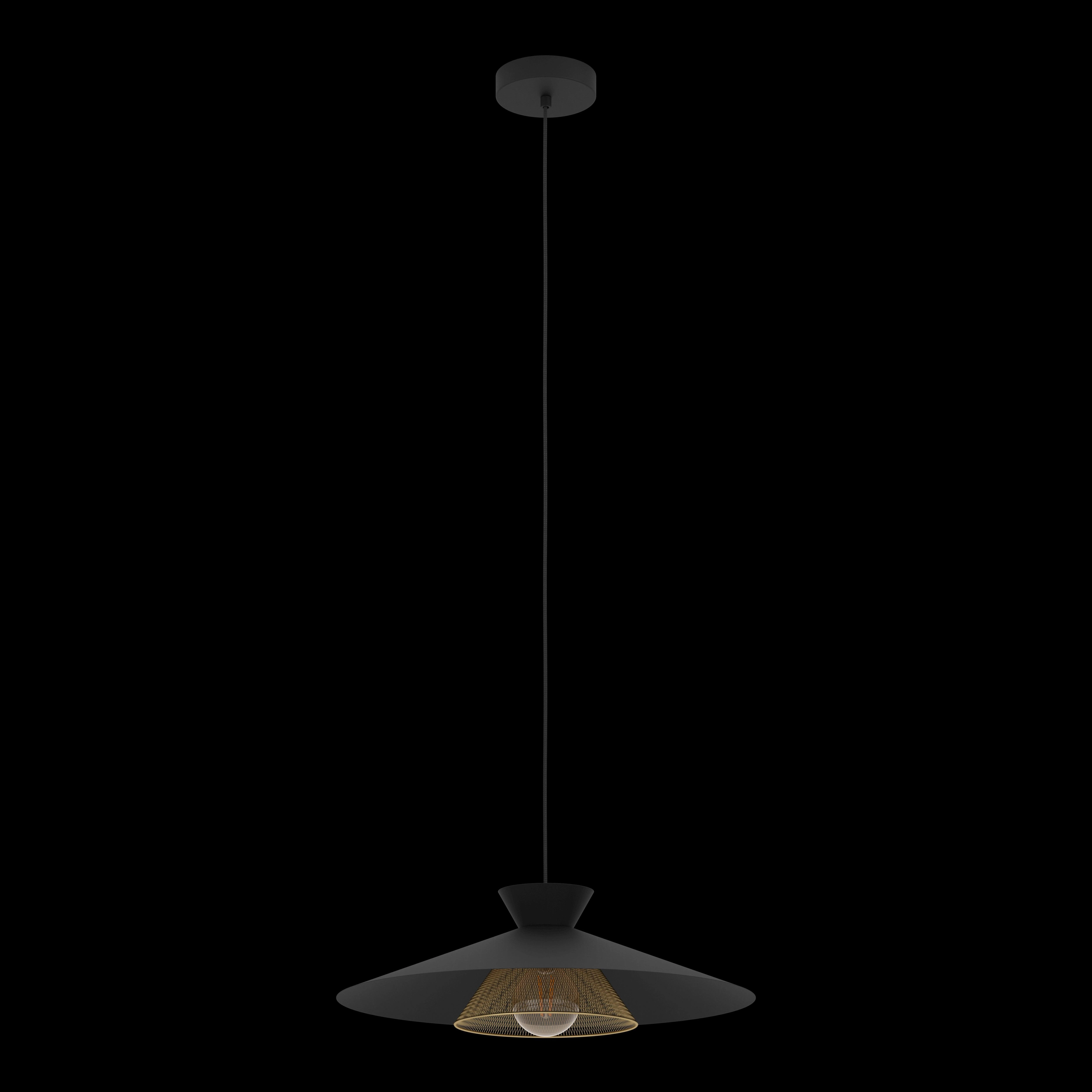 Eglo Grizedale Black & Brass Japanese-Inspired Ceiling Pendant