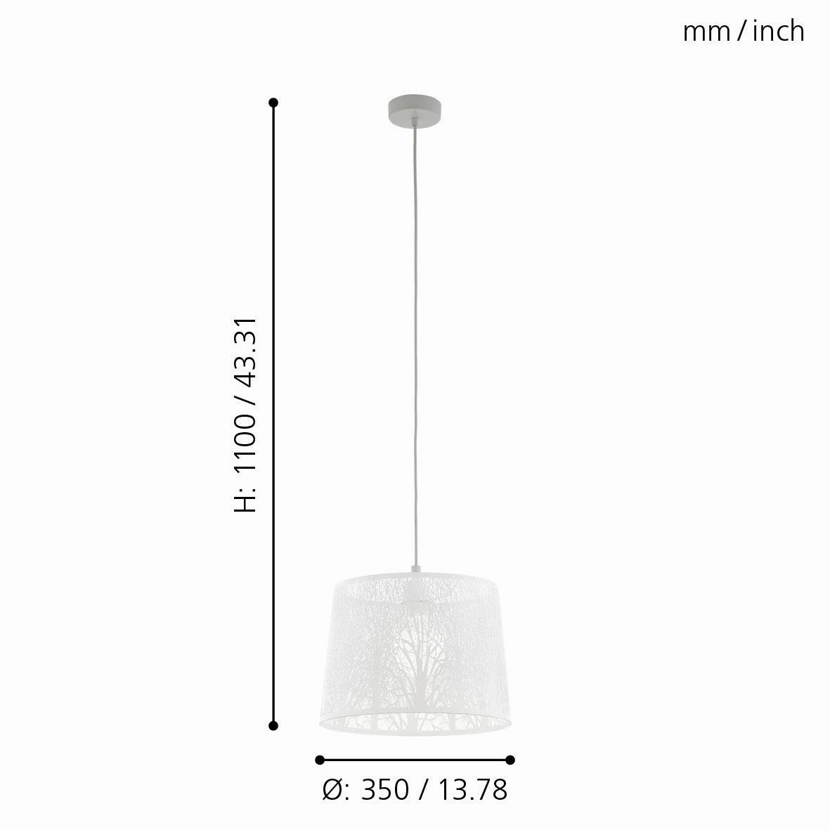 Eglo Hambleton Tree Pattern White Metal Ceiling Pendant