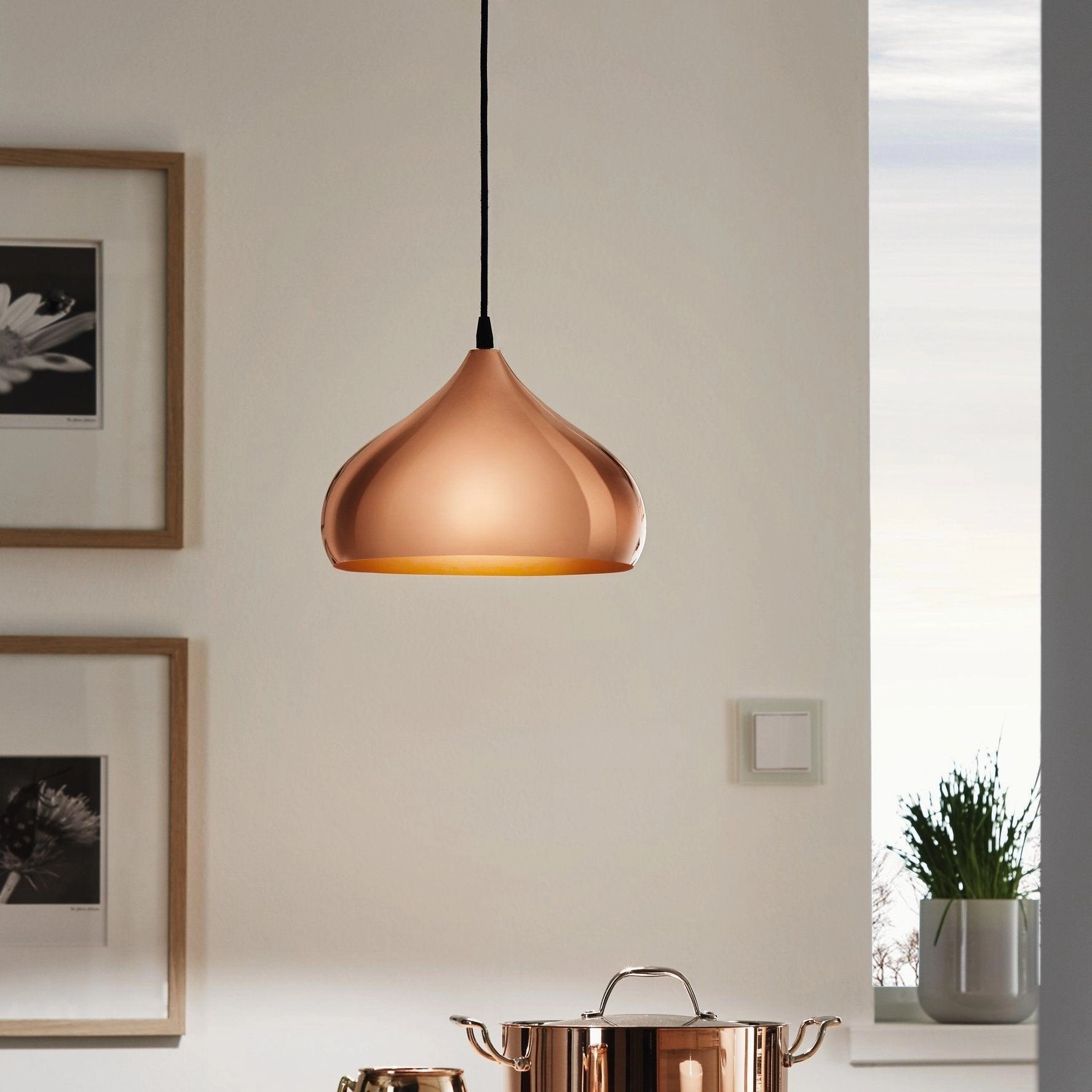 Eglo Hapton Round Copper Metal Ceiling Pendant