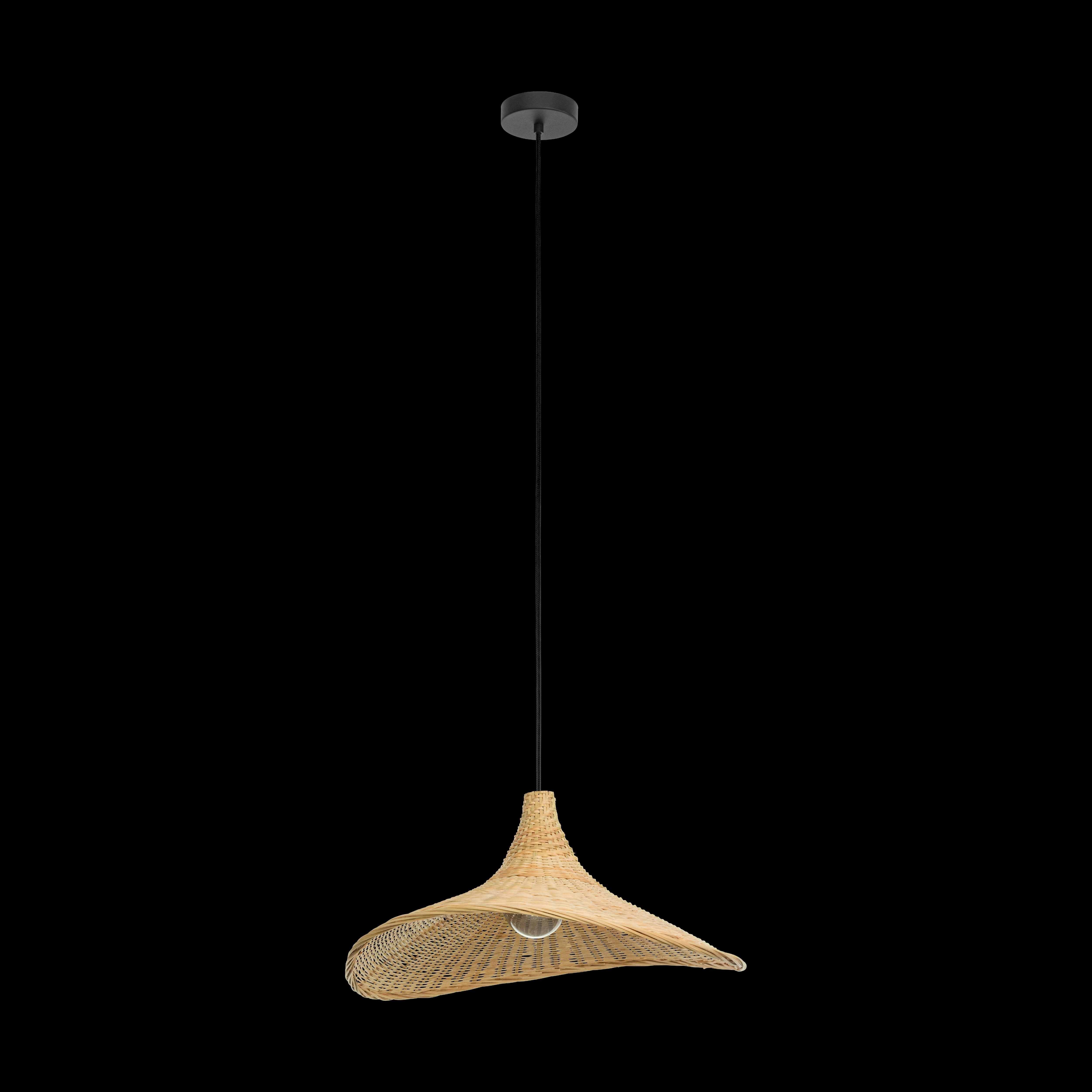 Eglo Haxey Curved Bamboo Wicker Ceiling Pendant
