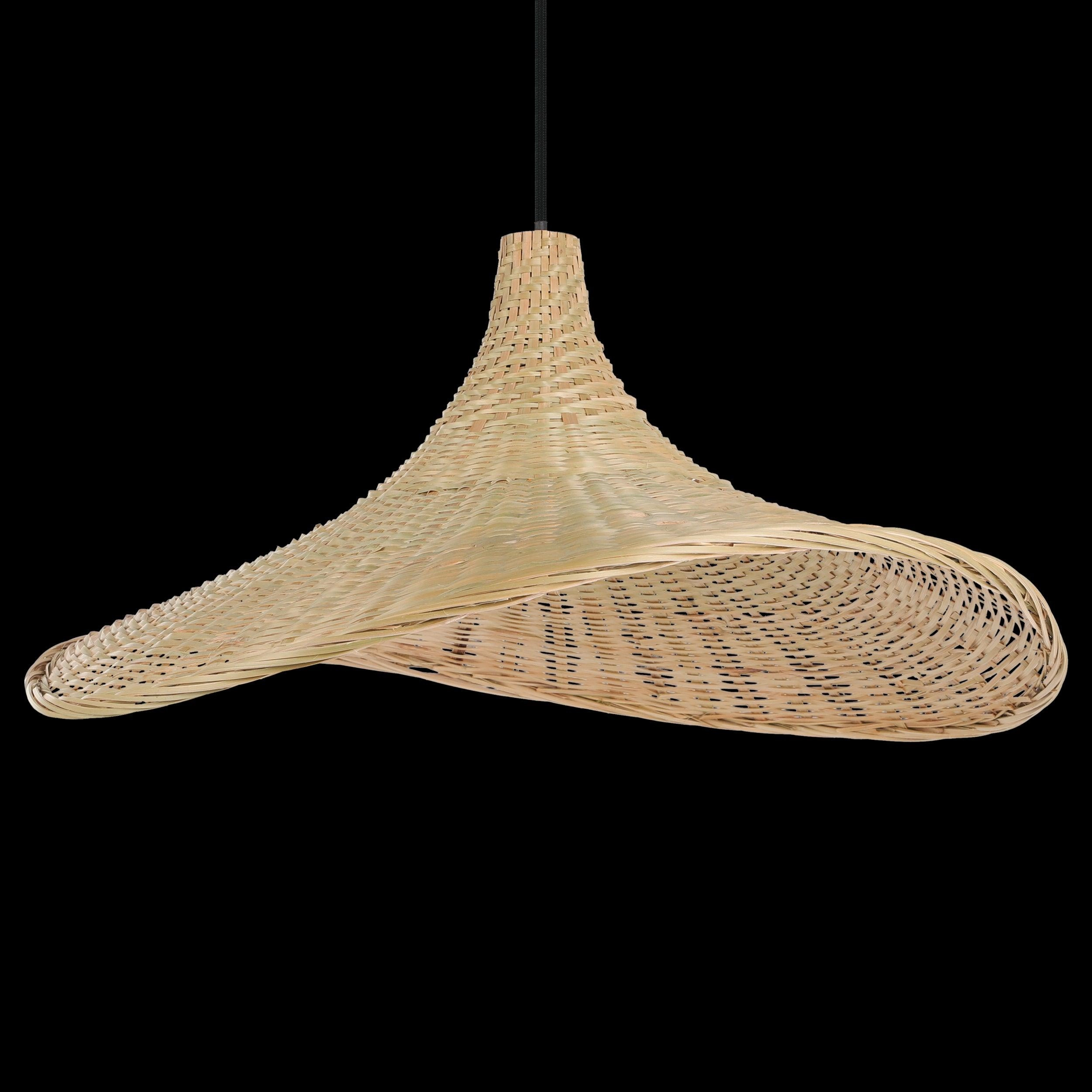 Eglo Haxey Curved Bamboo Wicker Ceiling Pendant