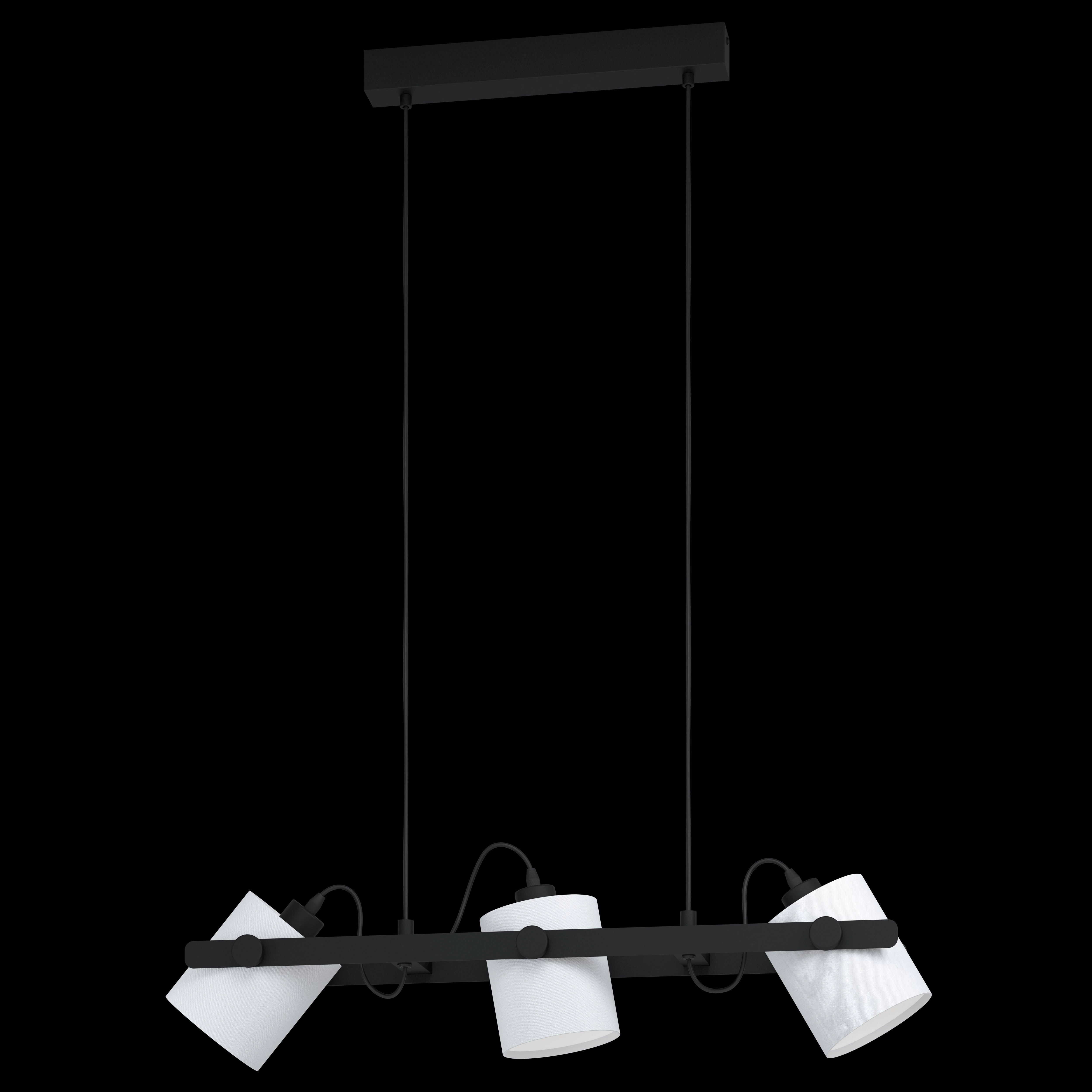 Eglo Hornwood 1 Wooden 3 Light Pivoting White Lampshade Pendant