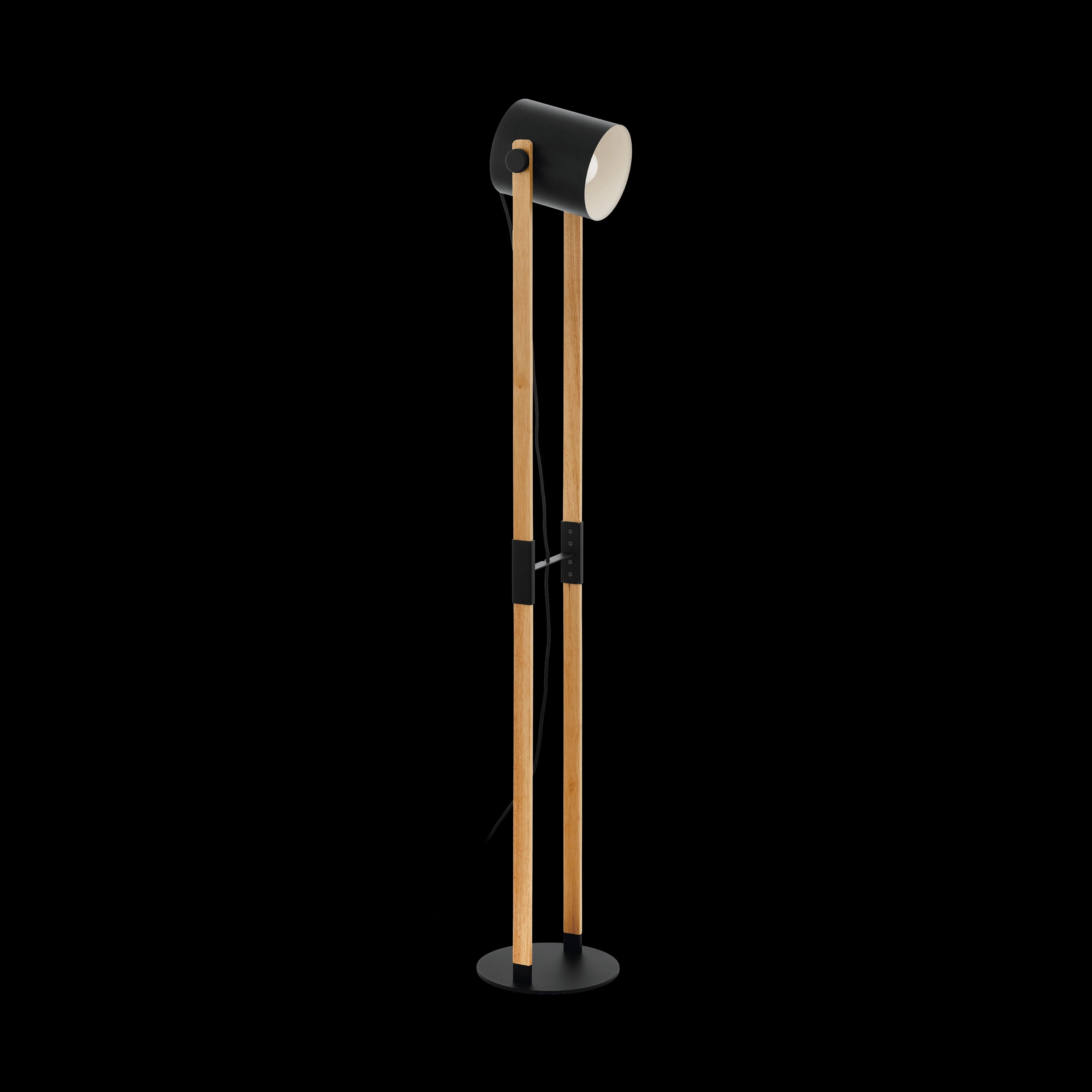 Eglo Hornwood Black & Wooden Floor Lamp