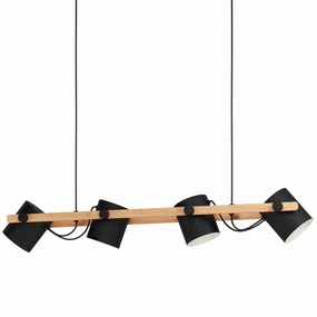 Eglo Hornwood Wooden 4 Light Pivoting Lampshade Ceiling Pendant flush mount ceiling fixture