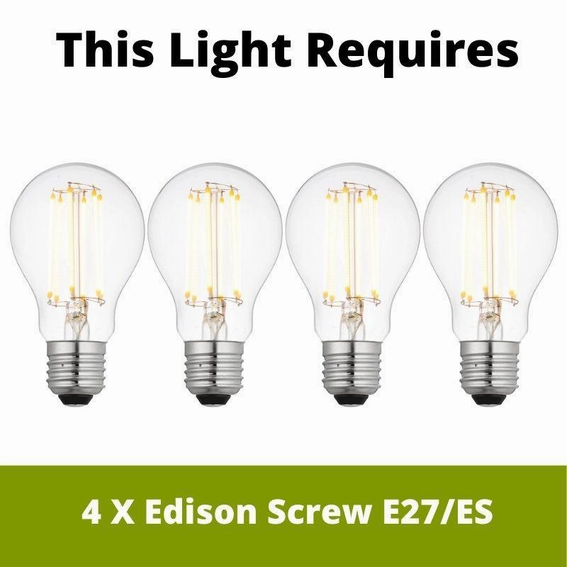 Eglo Hornwood Wooden 4 Light Pivoting Lampshade Ceiling Pendant