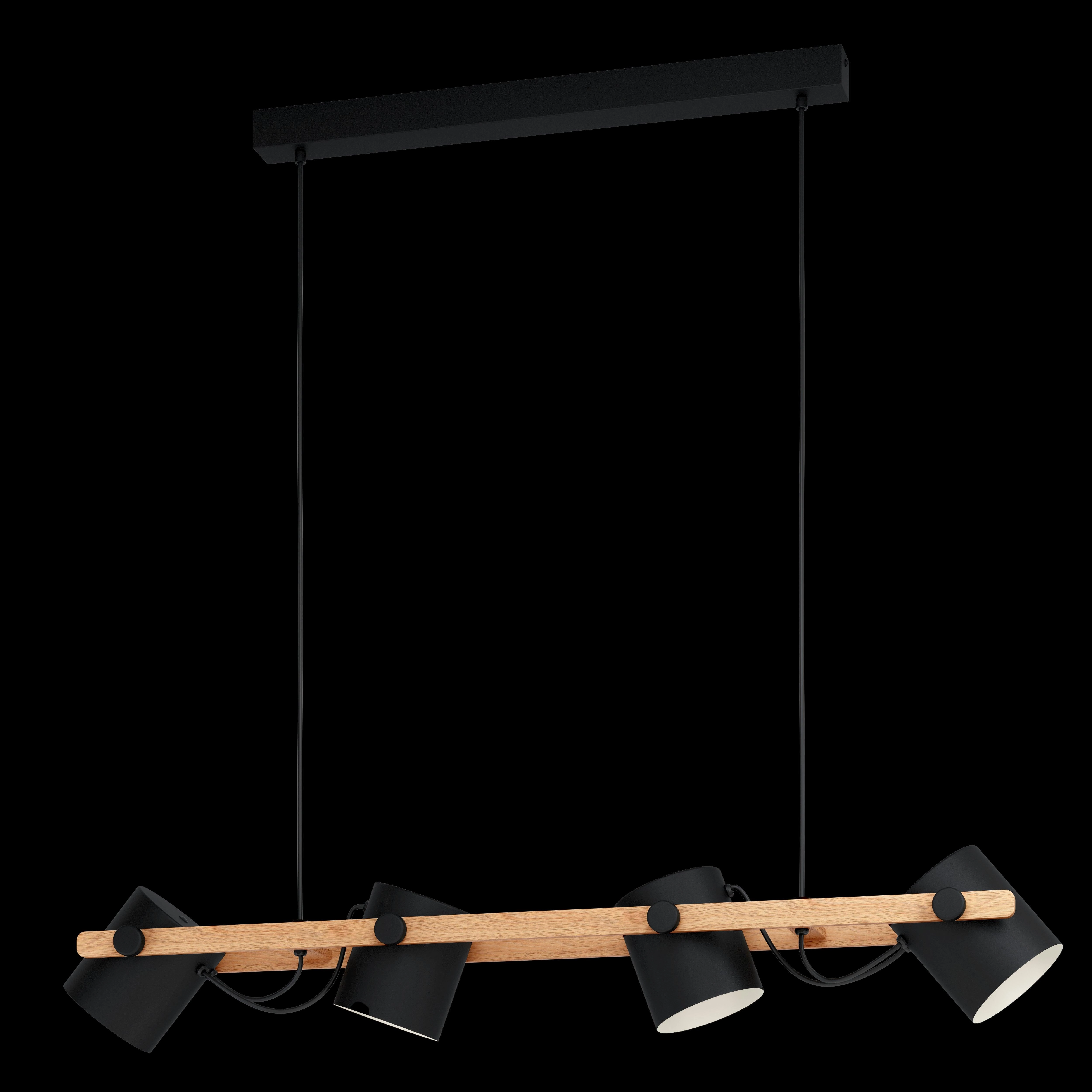 Eglo Hornwood Wooden 4 Light Pivoting Lampshade Ceiling Pendant