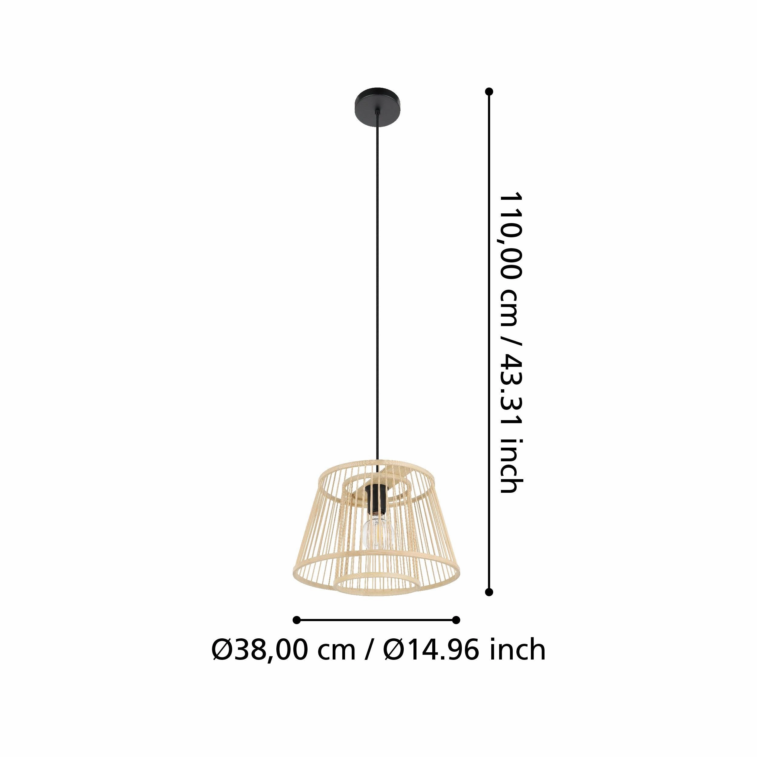 Eglo Hykeham Bamboo Lamp Shade Ceiling Pendant