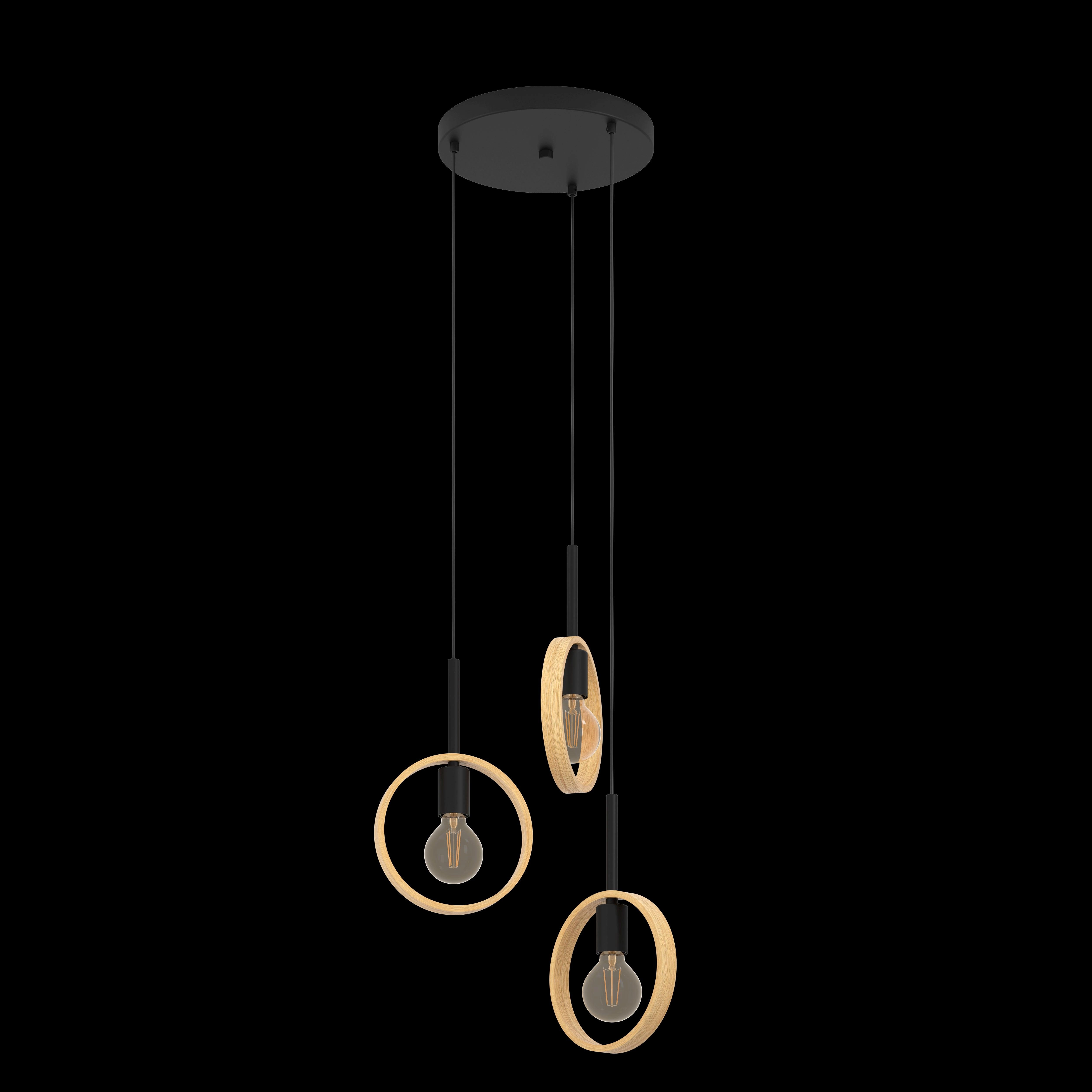 Eglo Ipsden 3 Light Hoop Black Ceiling Pendant