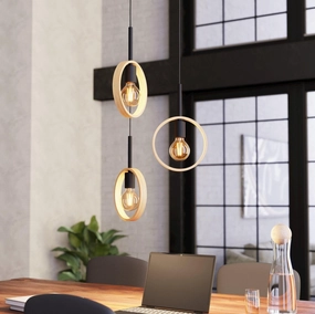Eglo Ipsden 3 Light Hoop Black Ceiling Pendant sleek LED ceiling lamp
