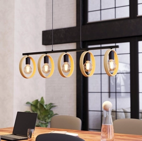 Eglo Ipsden 5 Light Hoop Black Ceiling Pendant sleek LED ceiling lamp