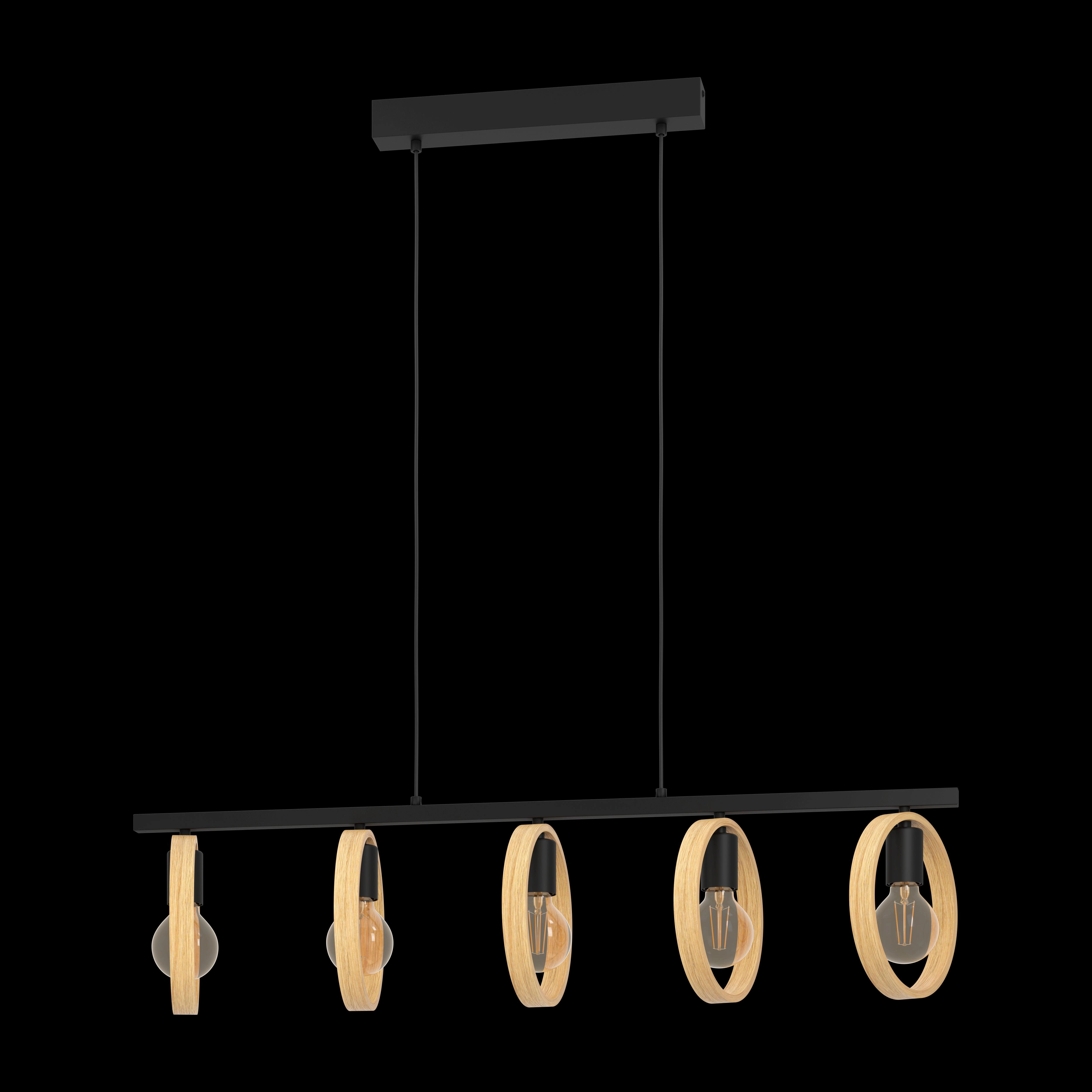 Eglo Ipsden 5 Light Hoop Black Ceiling Pendant