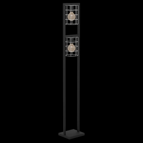 Eglo Jubily 2 Light Black Metal Framed Floor Lamp - Zinc Wire Shades creative lampshade design