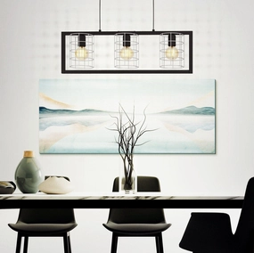 Eglo Jubily 3 Light Black & Zinc Caged Ceiling Pendant sleek LED ceiling lamp