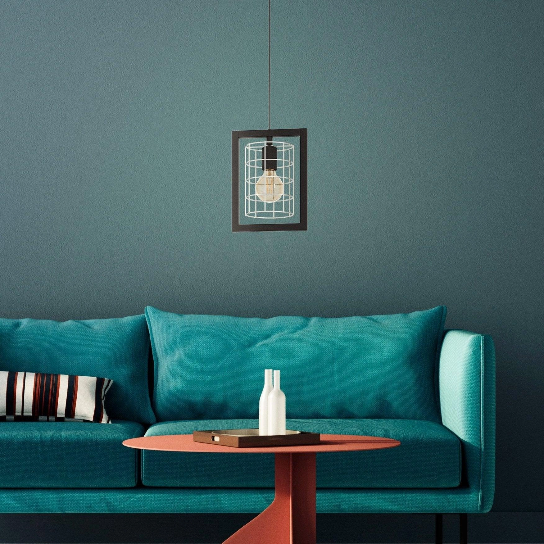 Eglo Jubily Black & Zinc Caged Ceiling Pendant