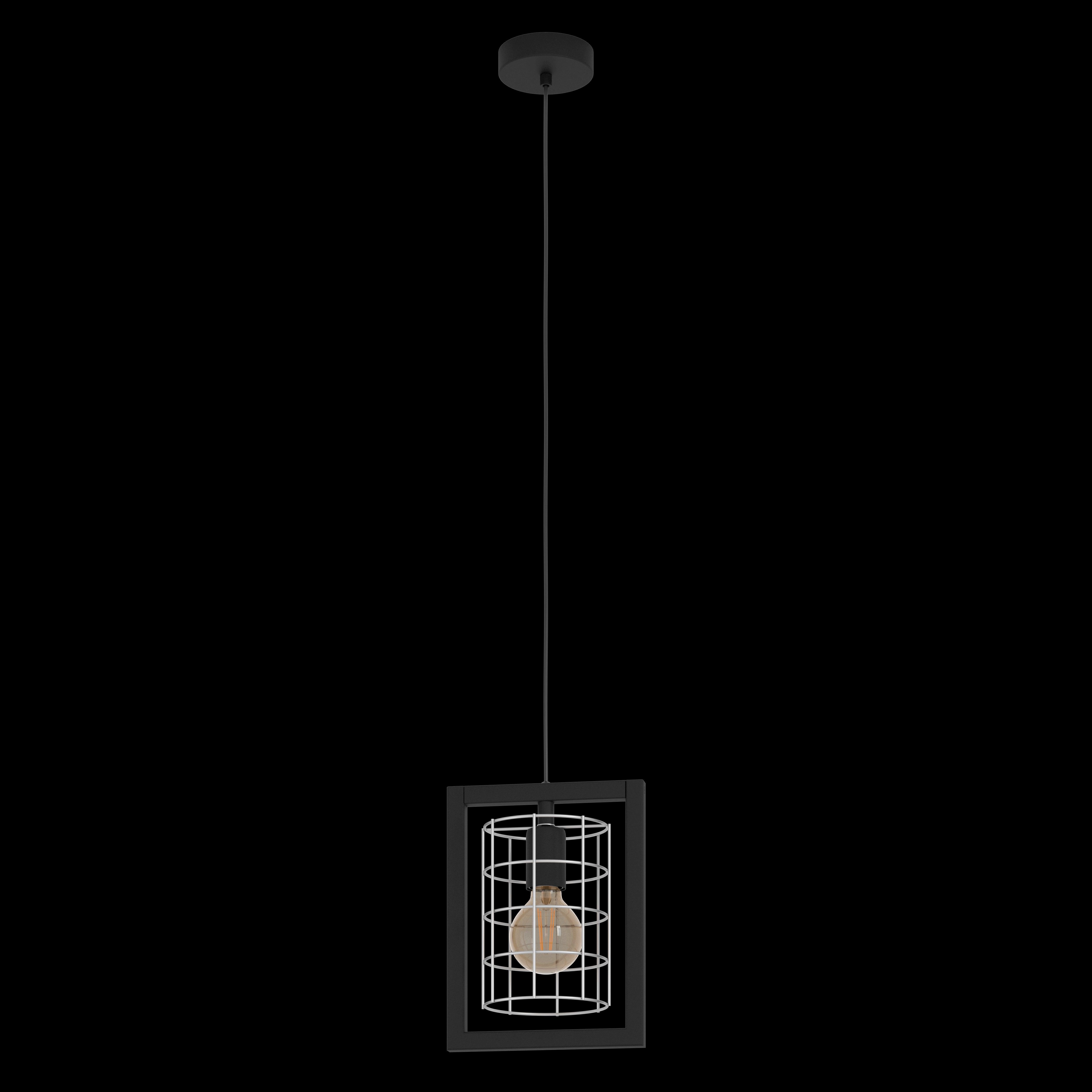Eglo Jubily Black & Zinc Caged Ceiling Pendant