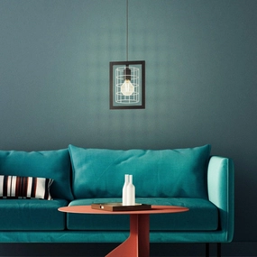 Eglo Jubily Black & Zinc Caged Ceiling Pendant sleek LED ceiling lamp