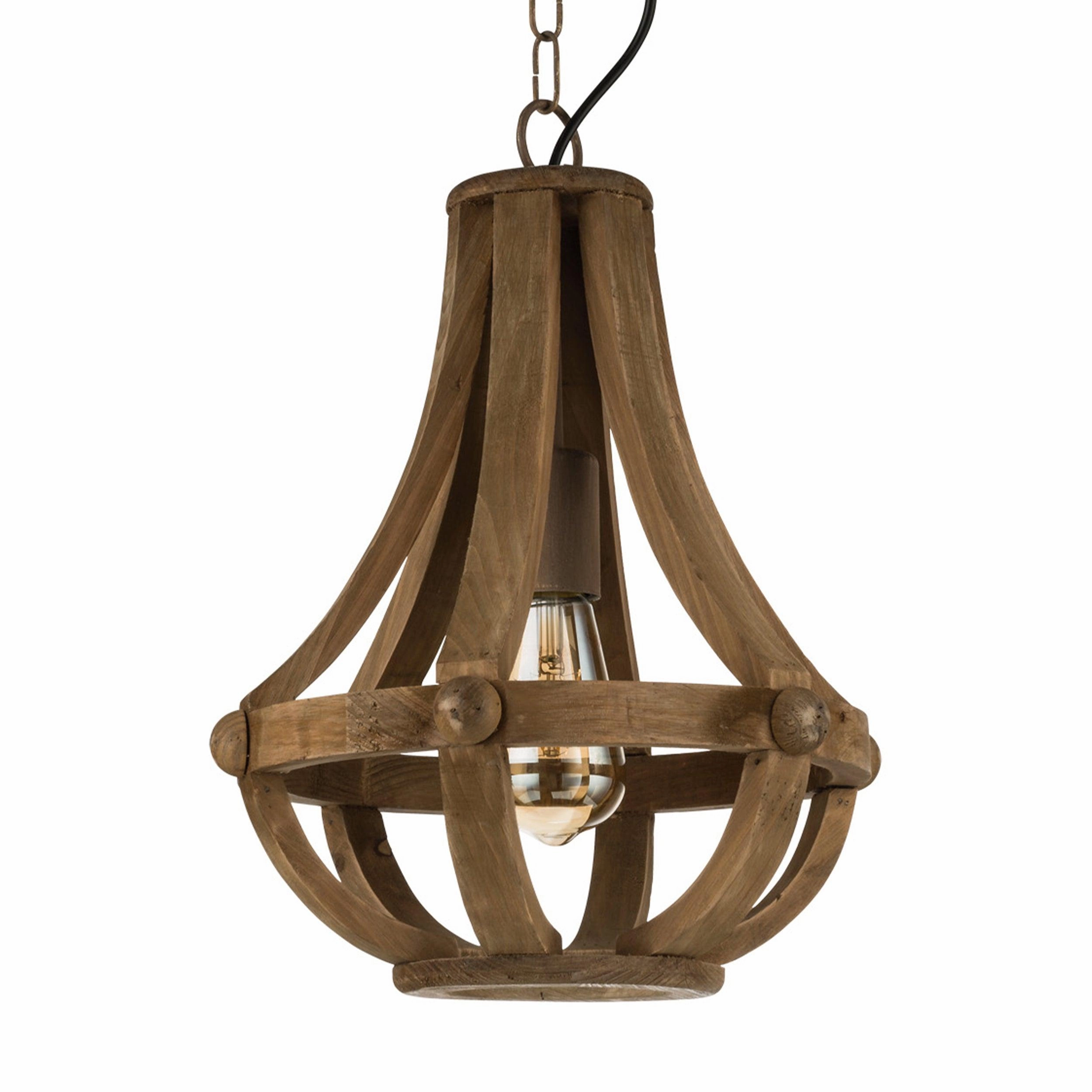 Eglo Kinross Brown Wood Ceiling Pendant