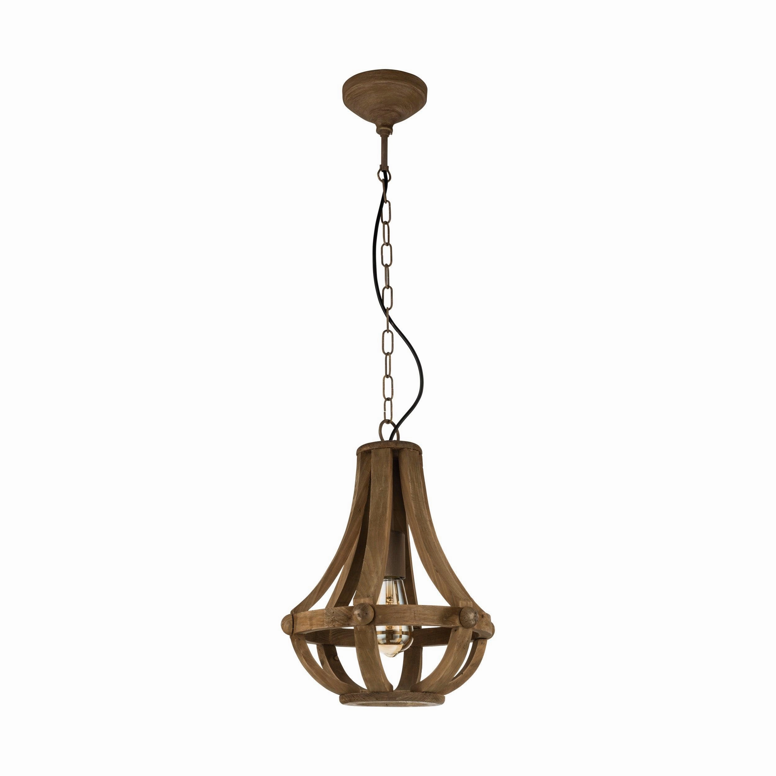 Eglo Kinross Brown Wood Ceiling Pendant