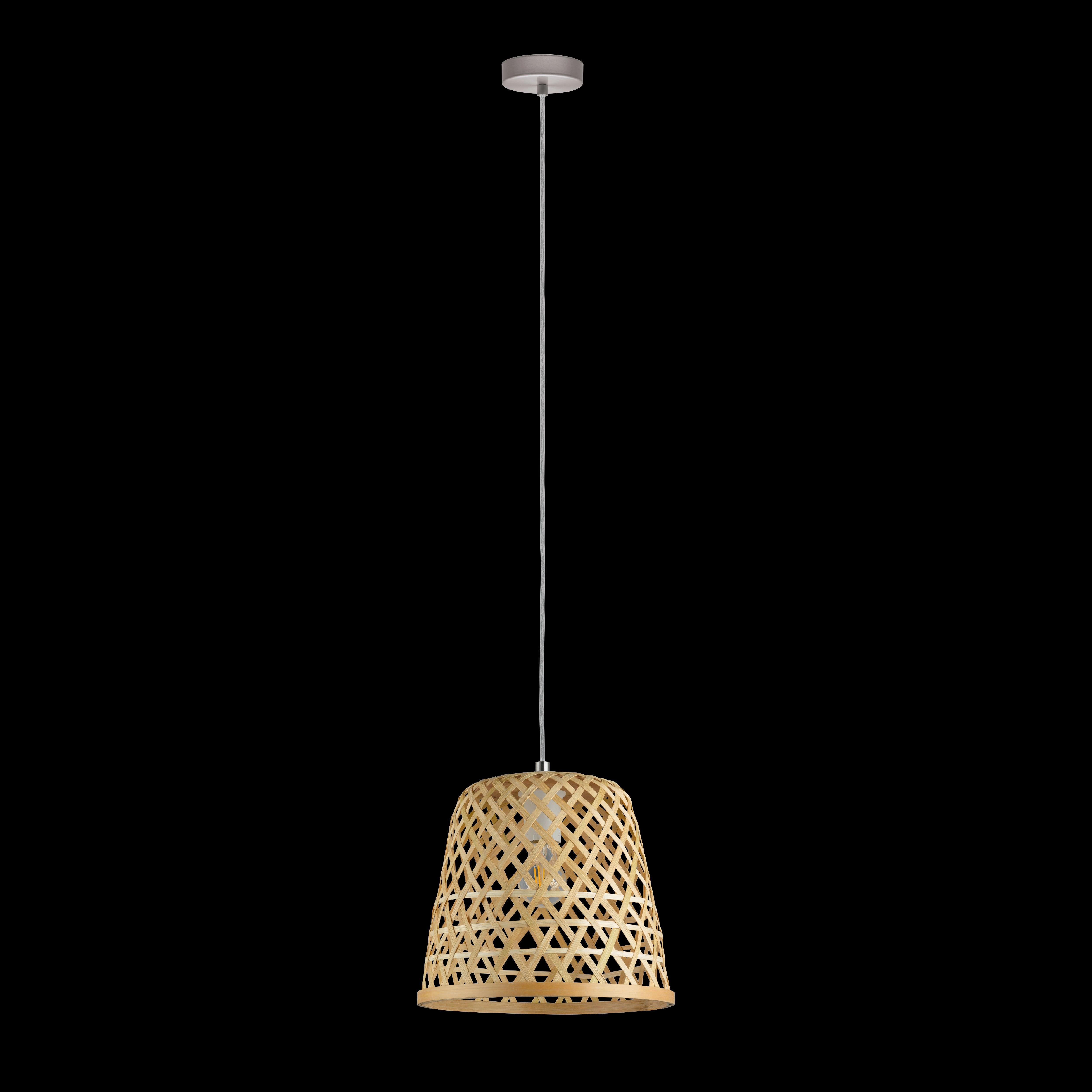 Eglo Kirkcolm Bamboo Wicker Shade Ceiling Pendant
