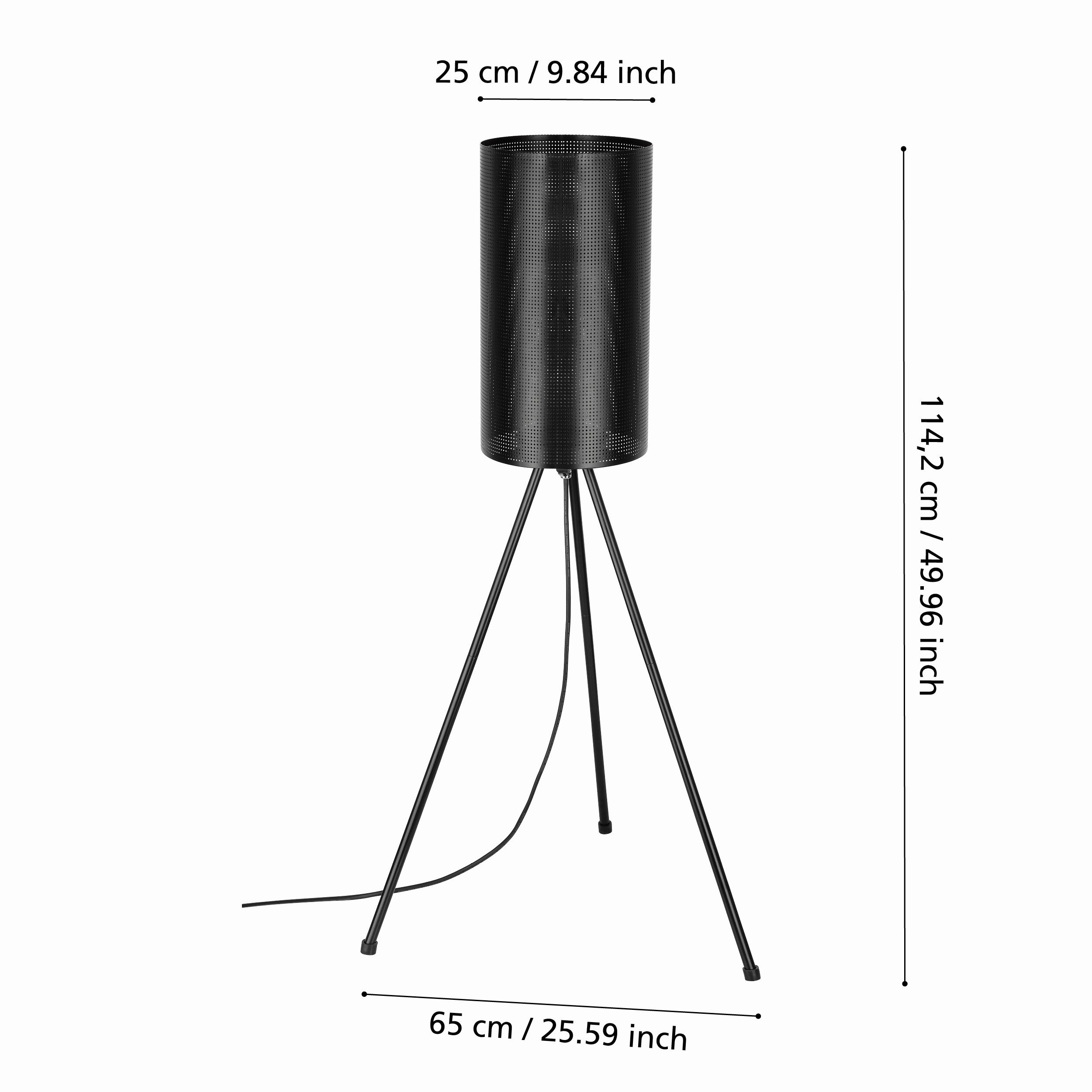 Eglo Ladunara Black IP44 Outdoor Floor Lamp