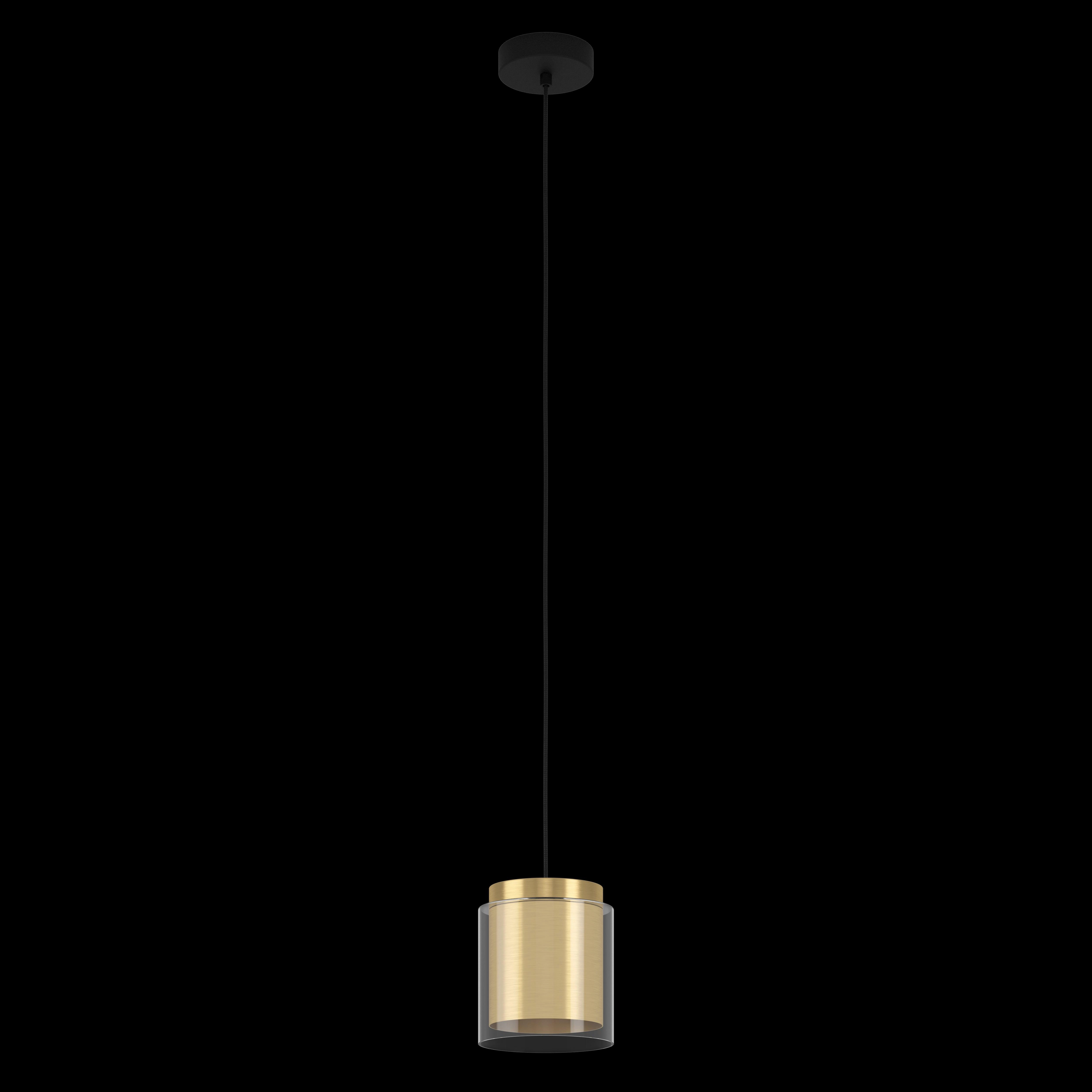 Eglo Lagunitas Cylindrical Glass & Brass Ceiling Pendant