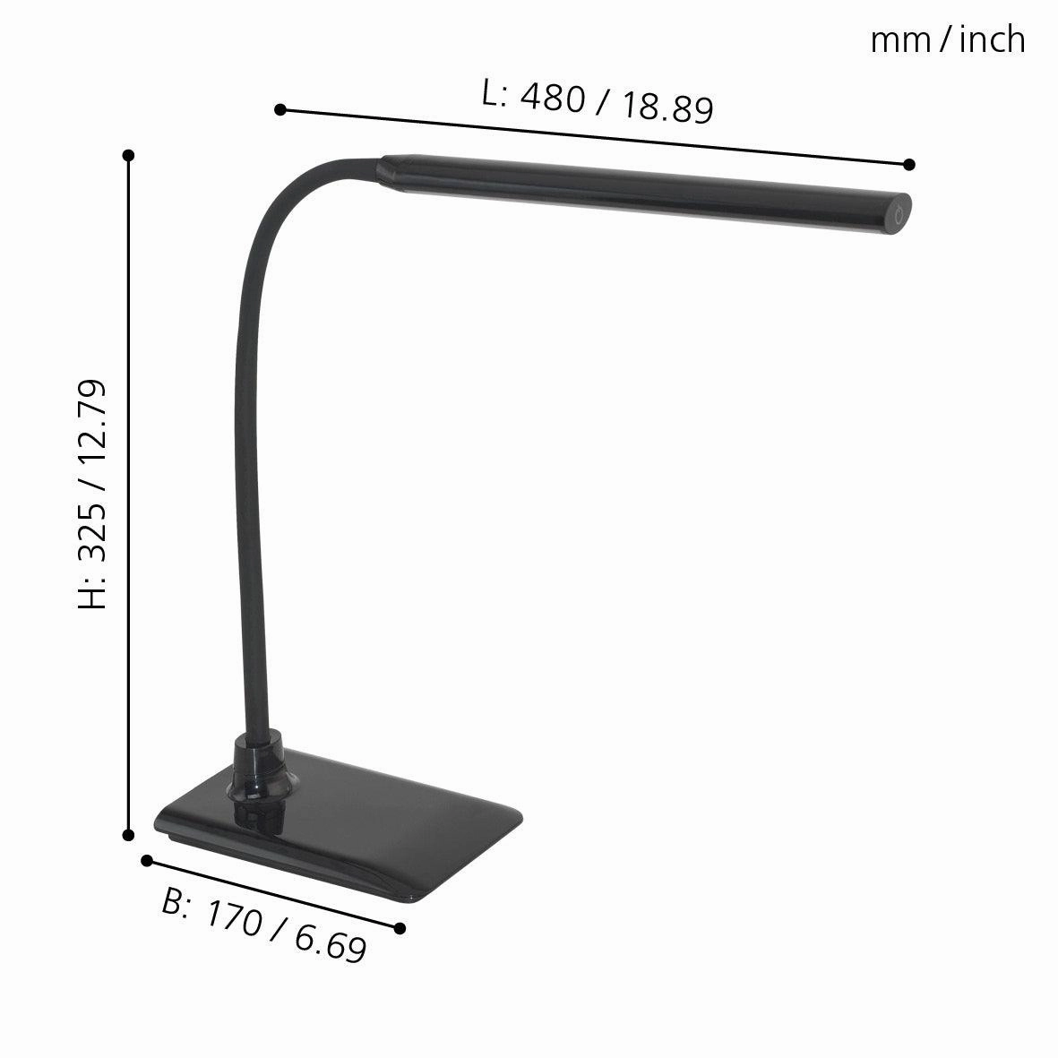 Eglo Laroa Black Adjustable LED Table Lamp