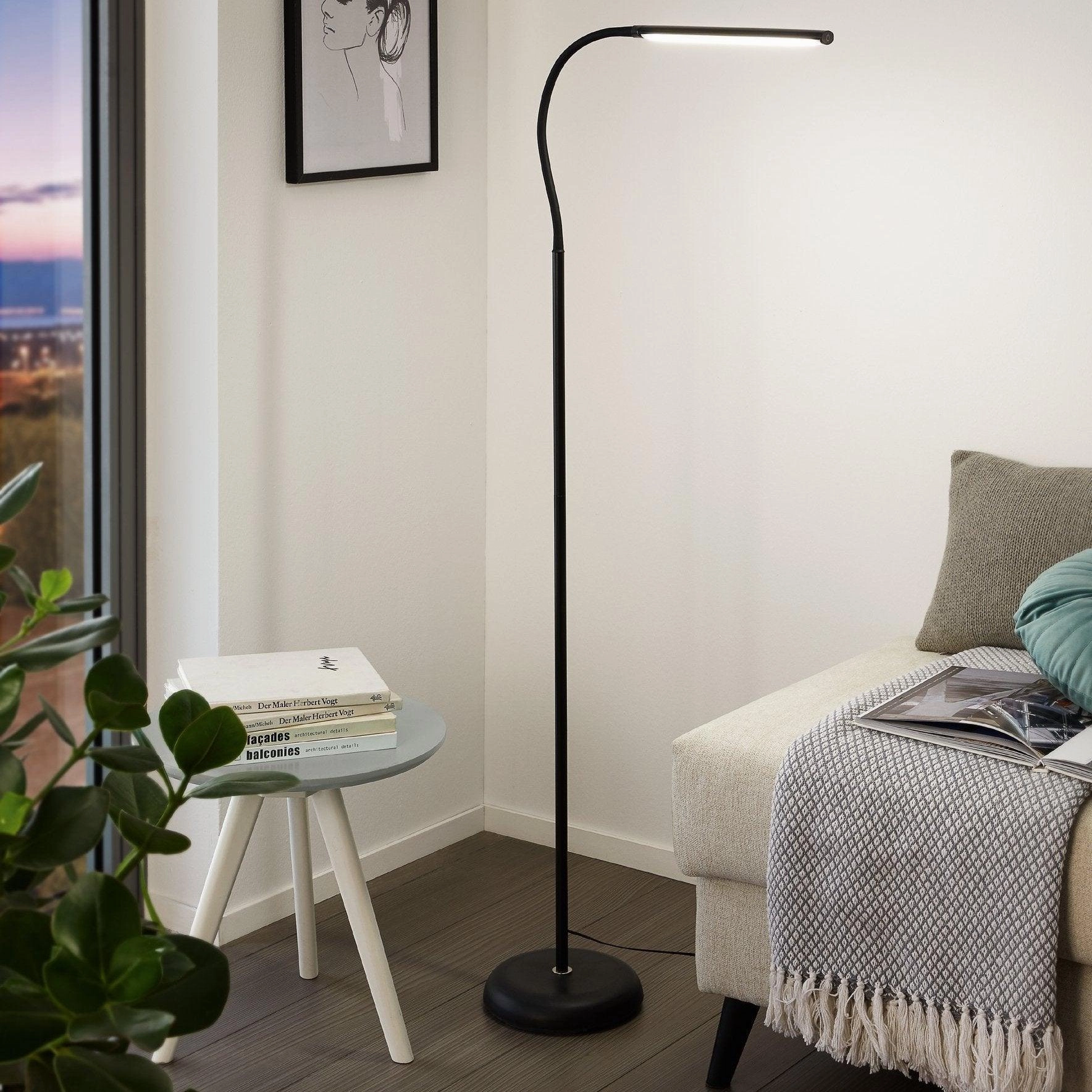 Eglo Laroa Black LED Adjustable Touch Floor Lamp creative lampshade design