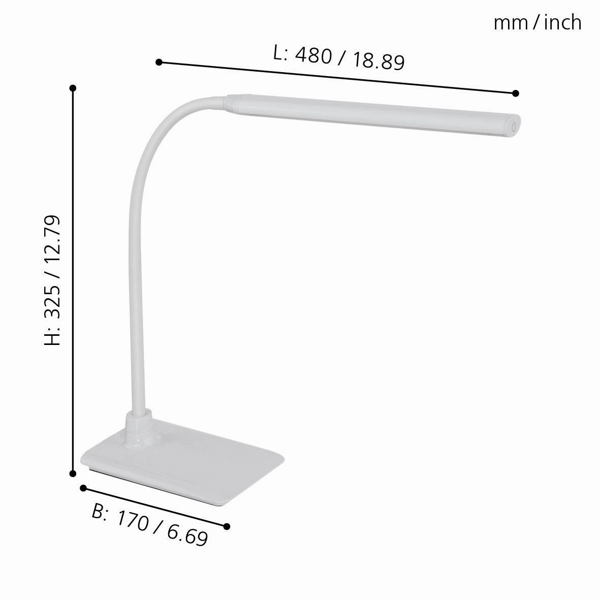 Eglo Laroa White Adjustable LED Table Lamp