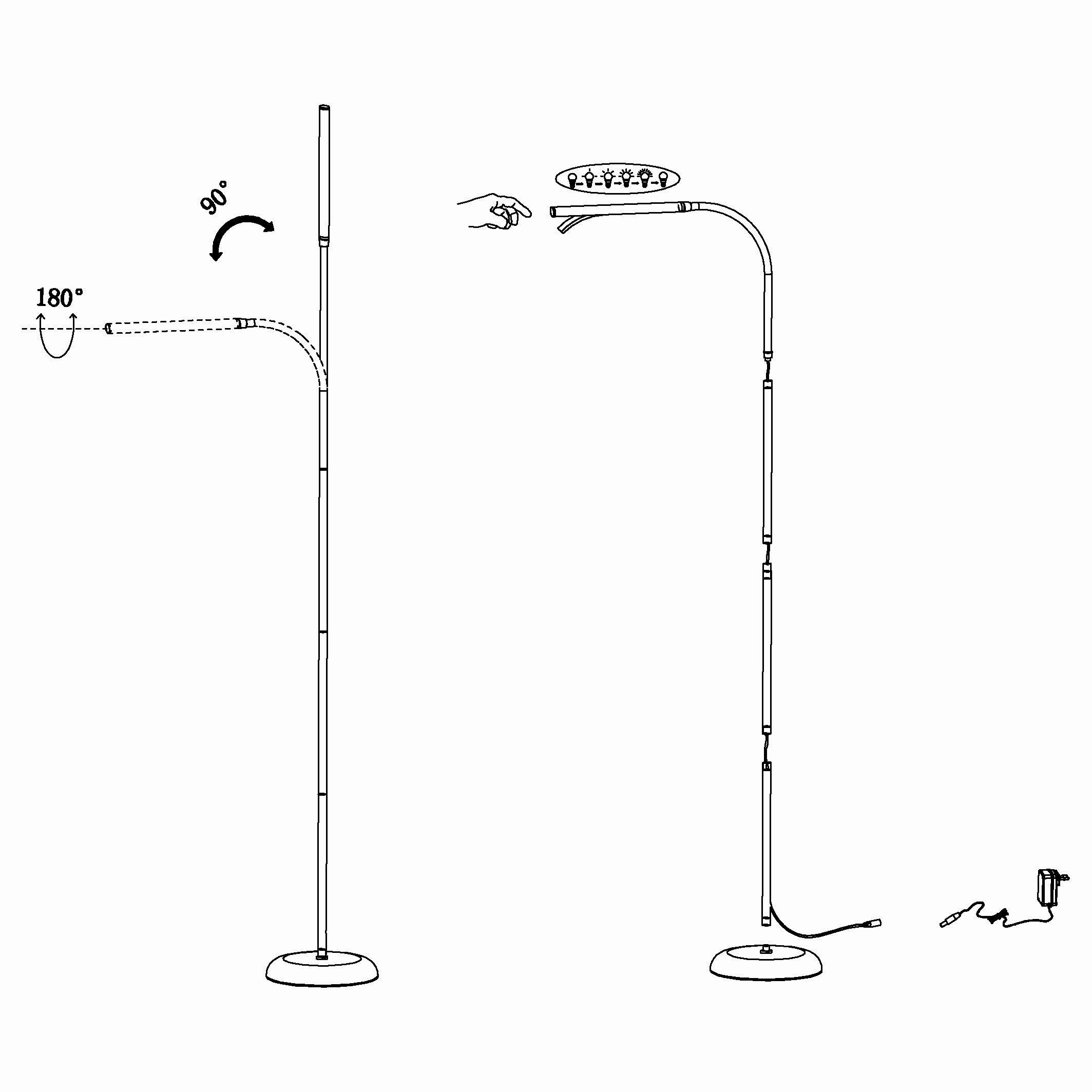 Eglo Laroa White LED Adjustable Touch Floor Lamp