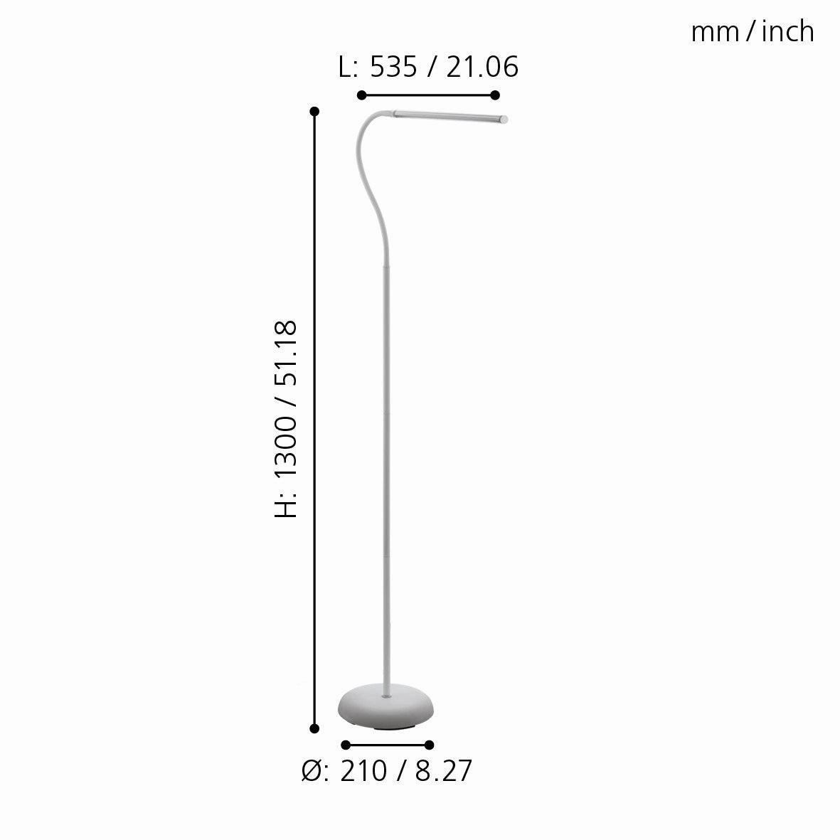 Eglo Laroa White LED Adjustable Touch Floor Lamp