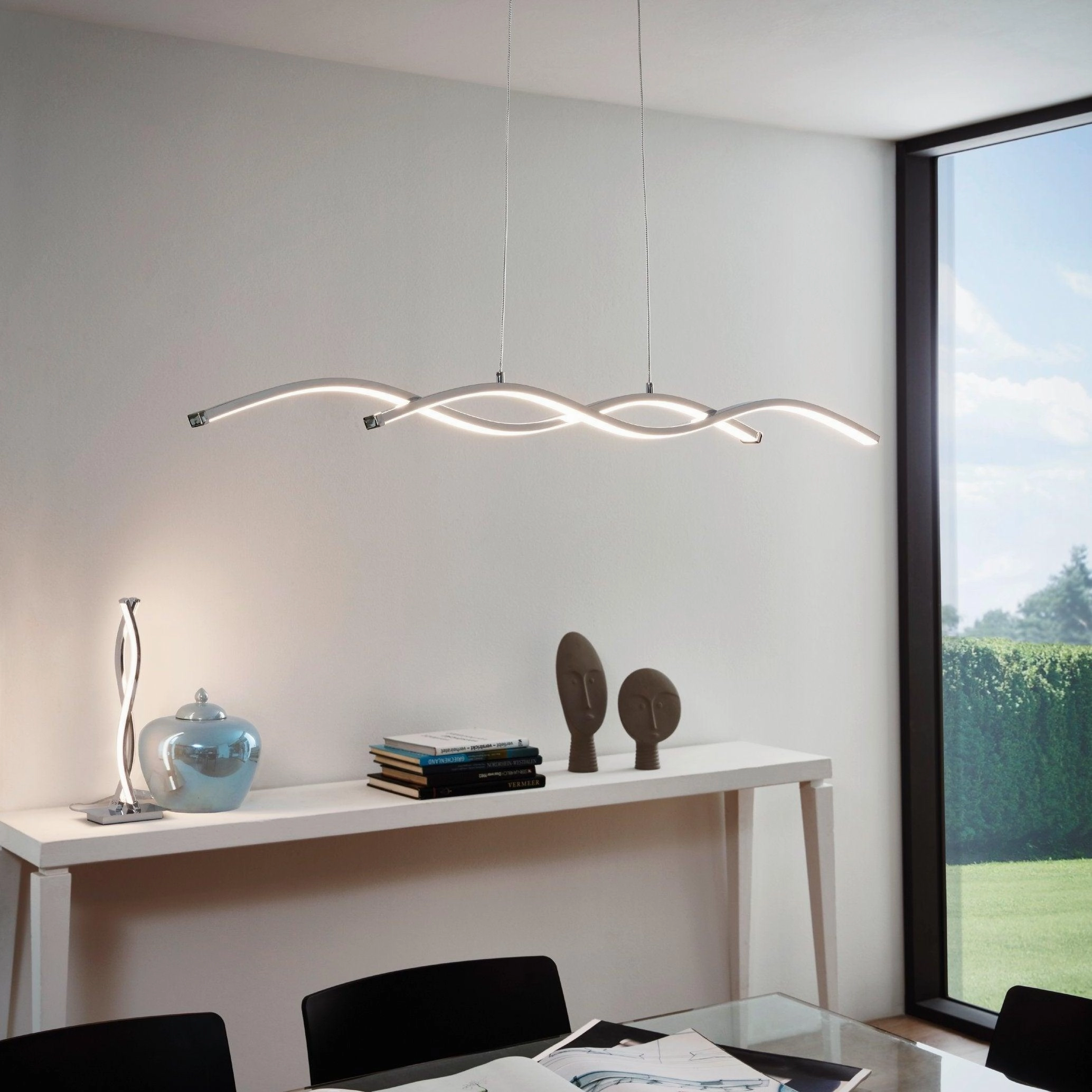 Eglo Lasana 2 2 Light LED Chrome Table Lamp energy-saving LED light