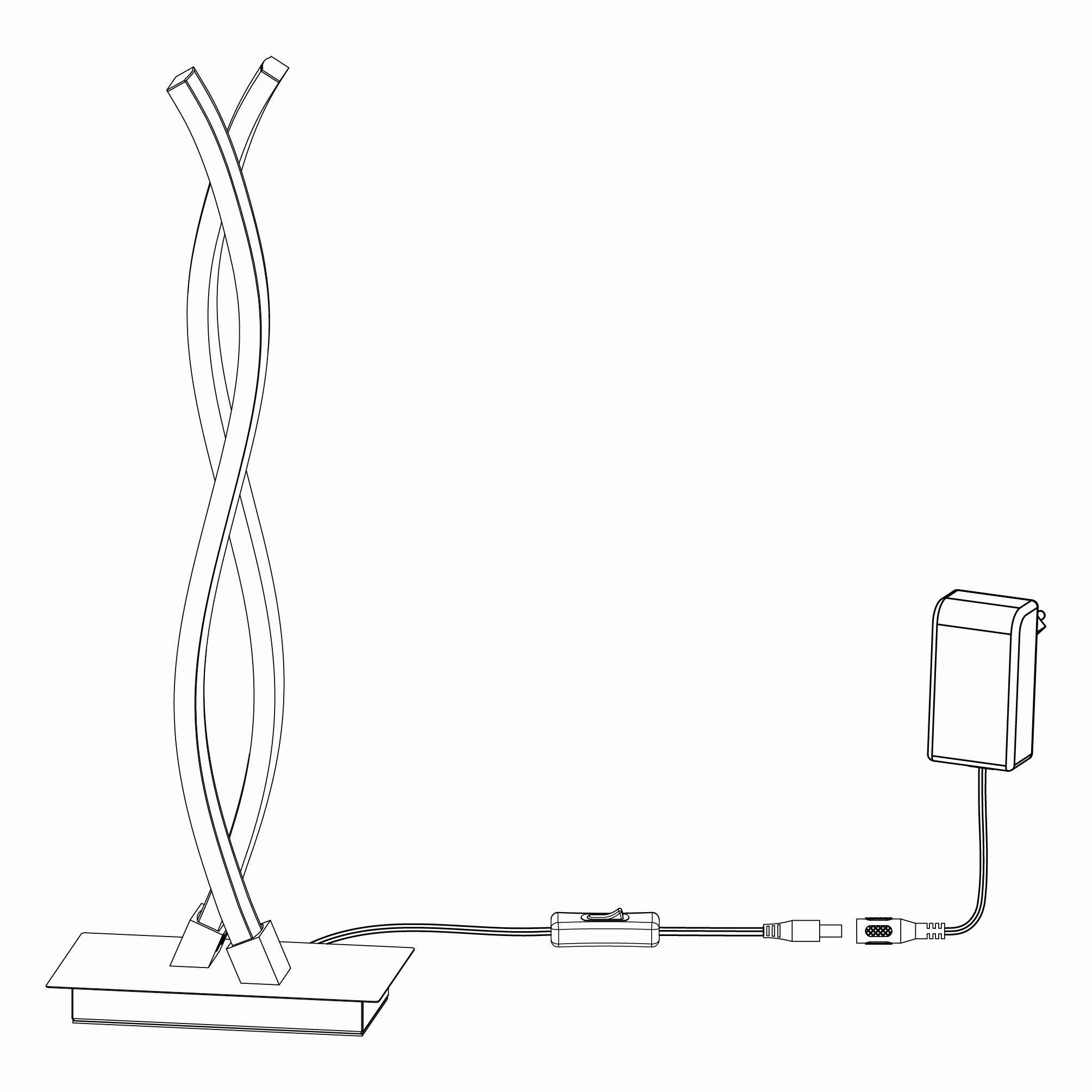 Eglo Lasana 2 2 Light LED Chrome Table Lamp