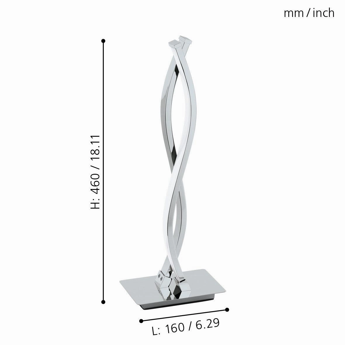Eglo Lasana 2 2 Light LED Chrome Table Lamp