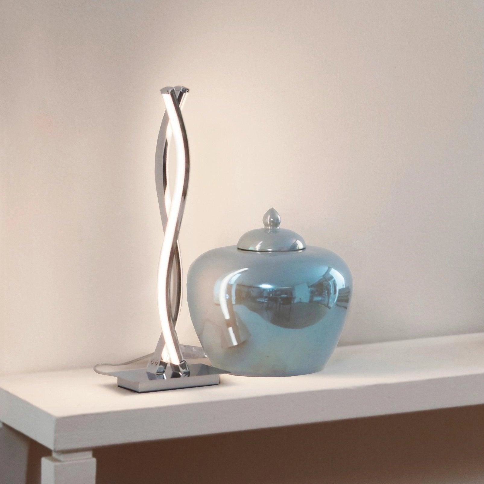 Eglo Lasana 2 2 Light LED Chrome Table Lamp