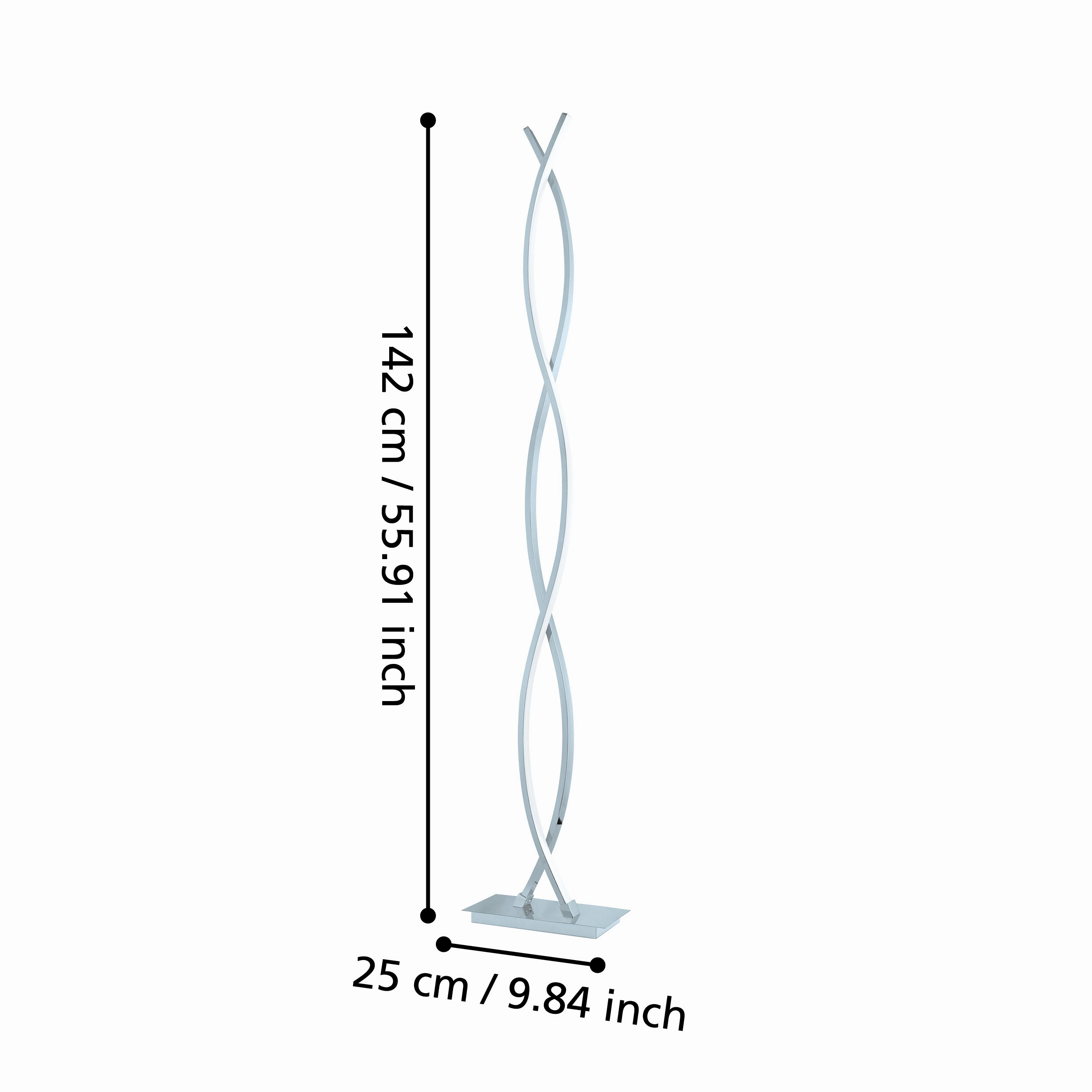 Eglo Lasana 2 Chrome 2 Light LED Modern Floor Lamp