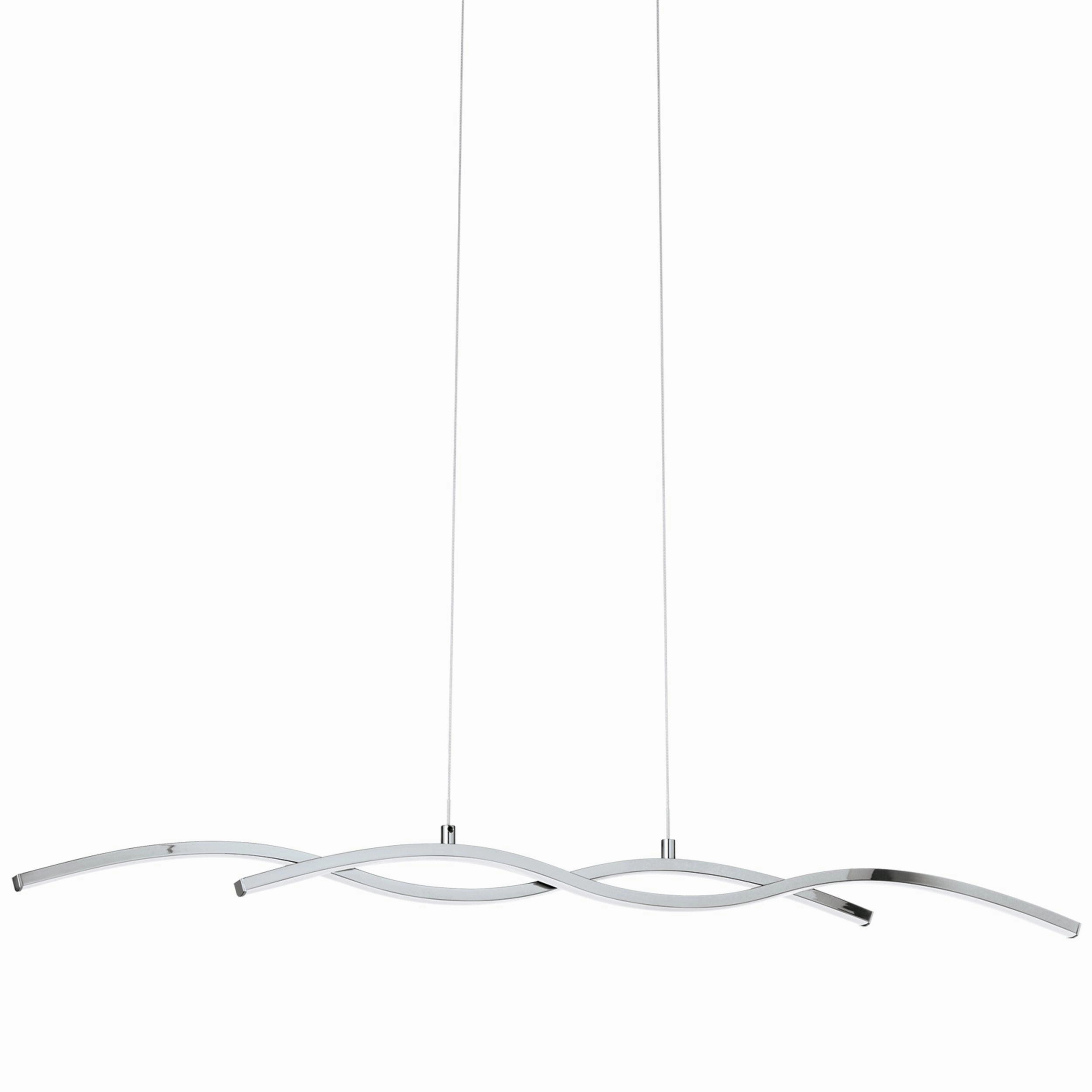 Eglo Lasana 2 LED Chrome Curved Ceiling Pendant - 87cm