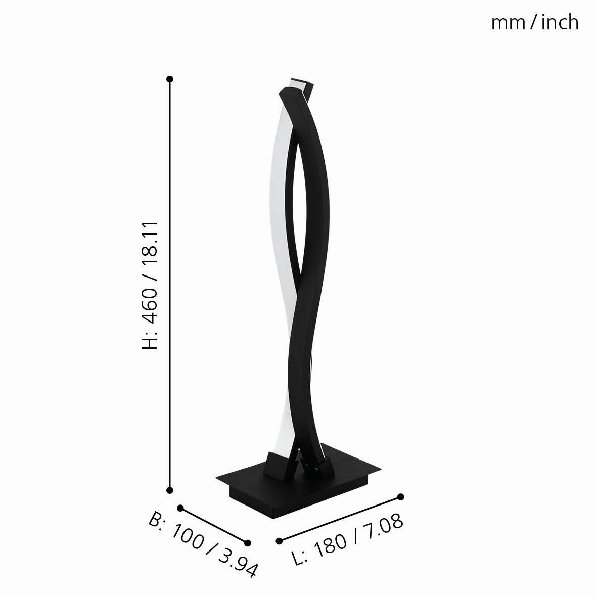Eglo Lasana 3 Black 2 Light LED Table Lamp