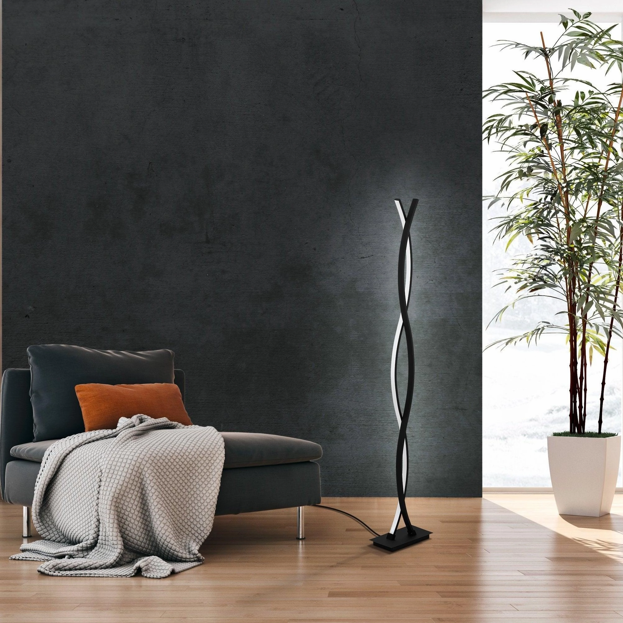 Eglo Lasana 3 LED Modern Two Light Black Floor Lamp creative lampshade design