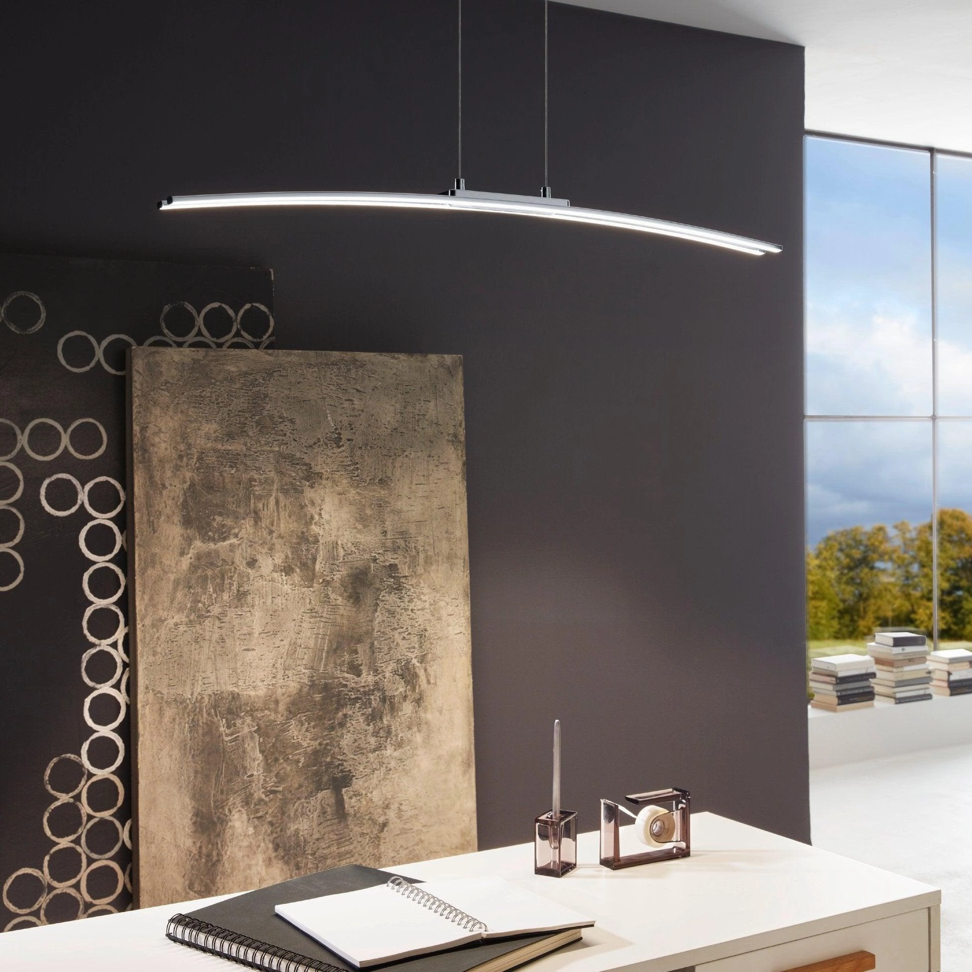 Eglo Lasana LED Chrome Curved Ceiling Pendant