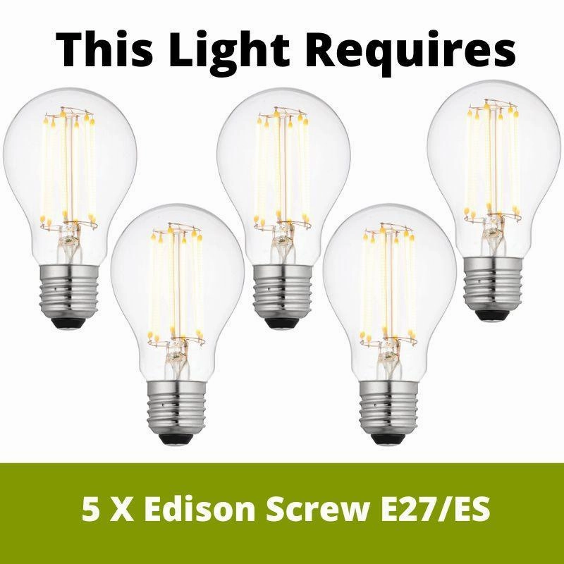 Eglo Layham 5 Light Metal & Wood Bar Ceiling Pendant