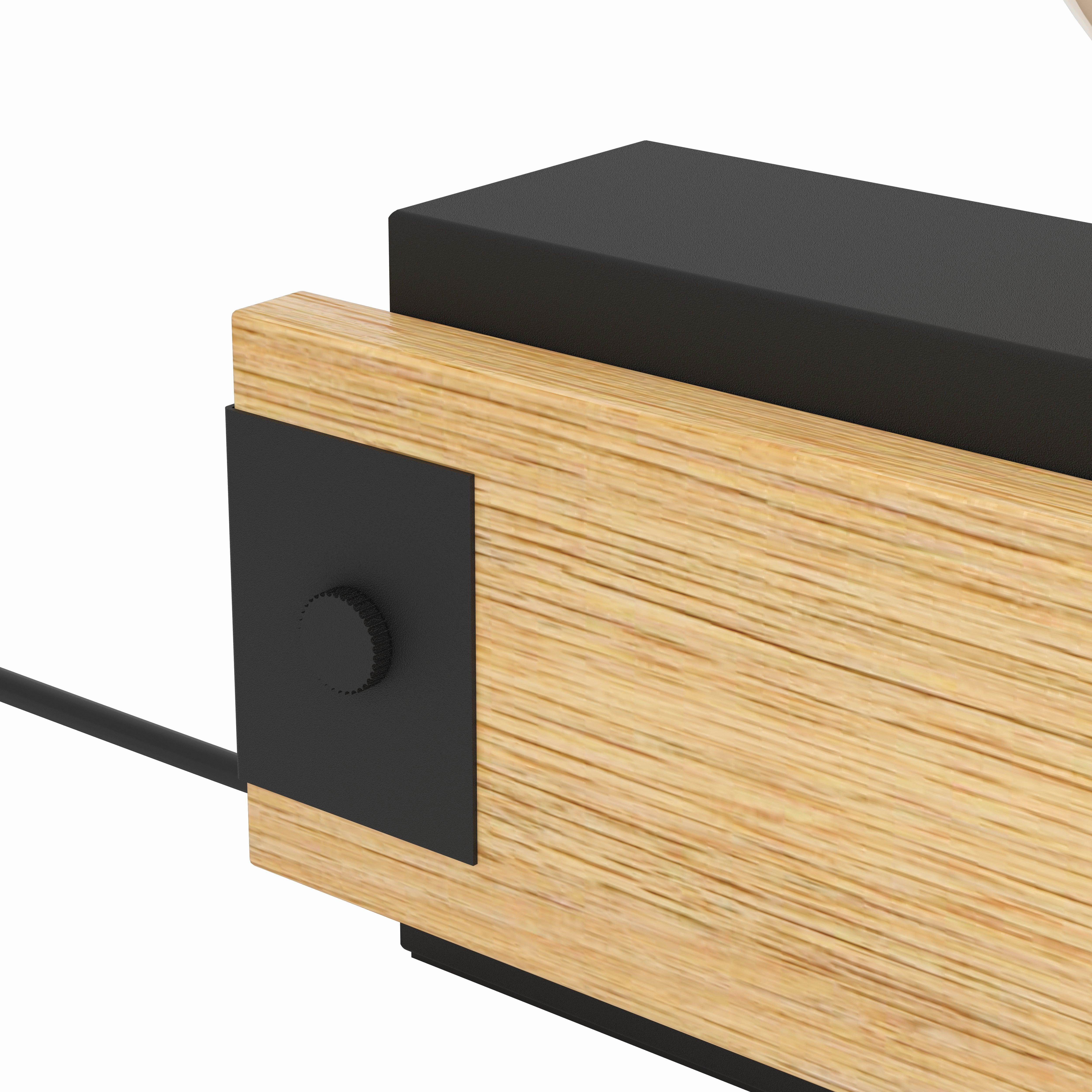 Eglo Layham Black Metal & Burnt Wood Table Lamp