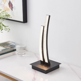 Eglo Lejias Black Curved Plastic Crystal LED Table Lamp energy-saving LED light