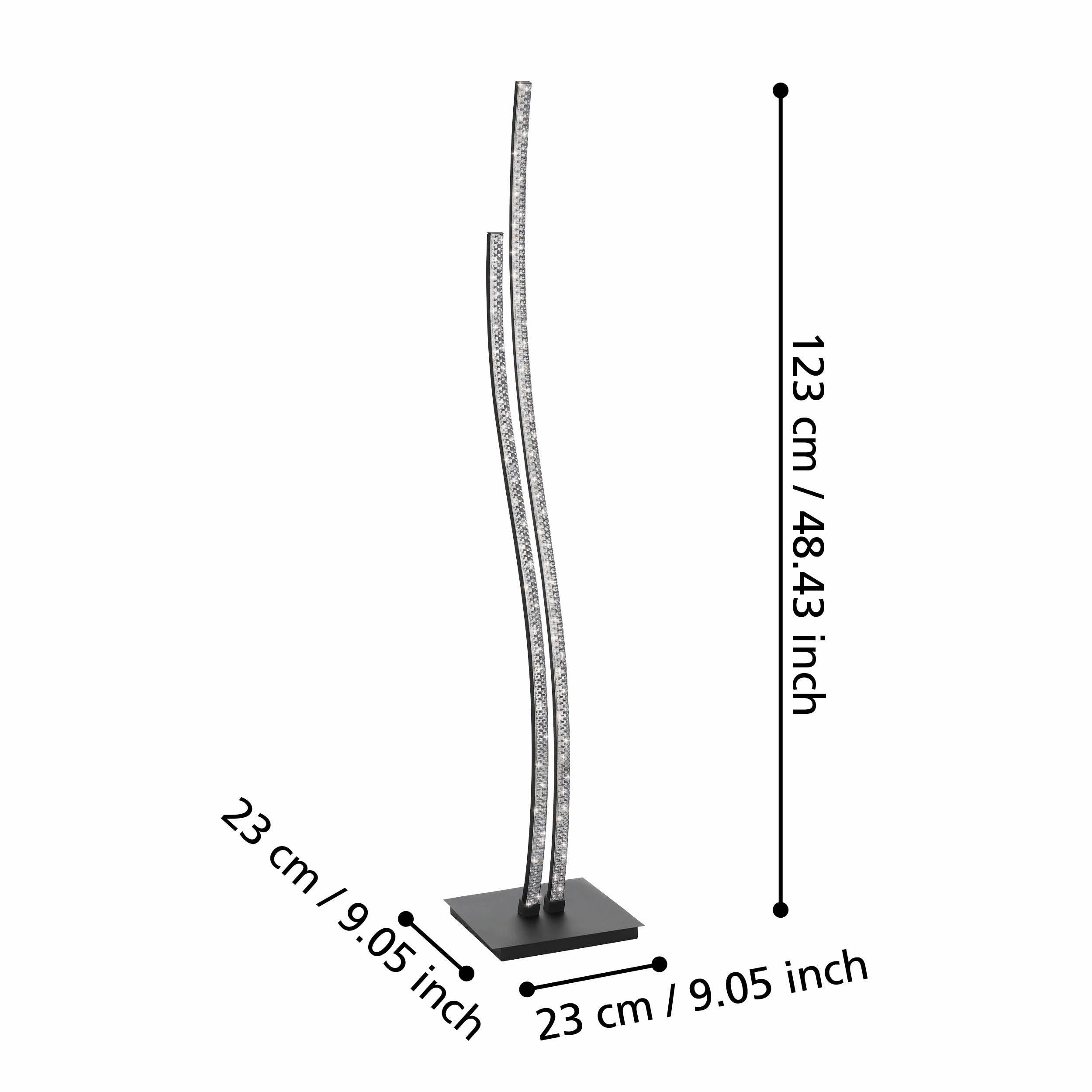 Eglo Lejias LED Black Floor Lamp With Plastic Crystal Finish