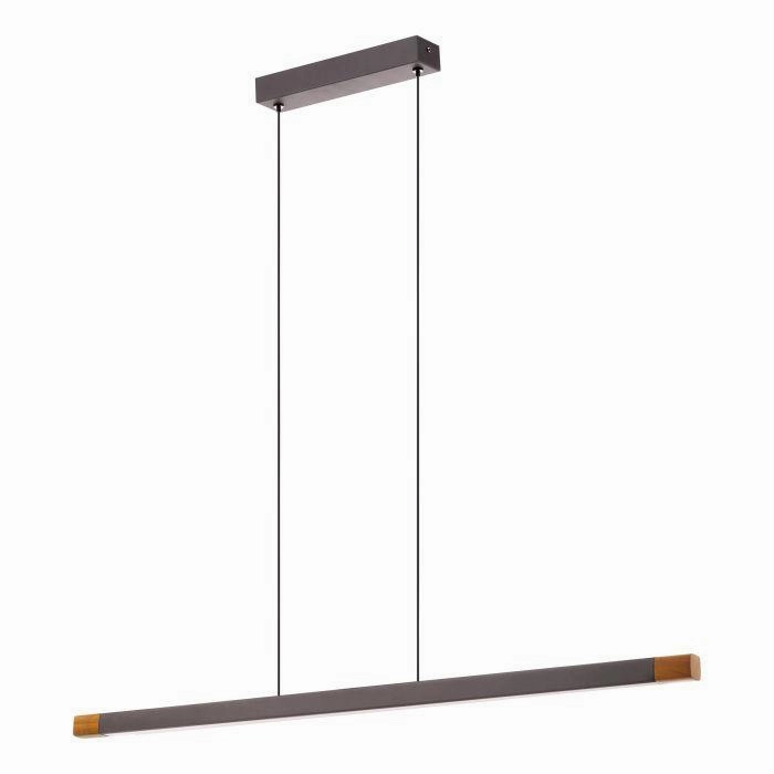 Eglo Lisciana LED Aluminium & Dark Wood Ceiling Pendant