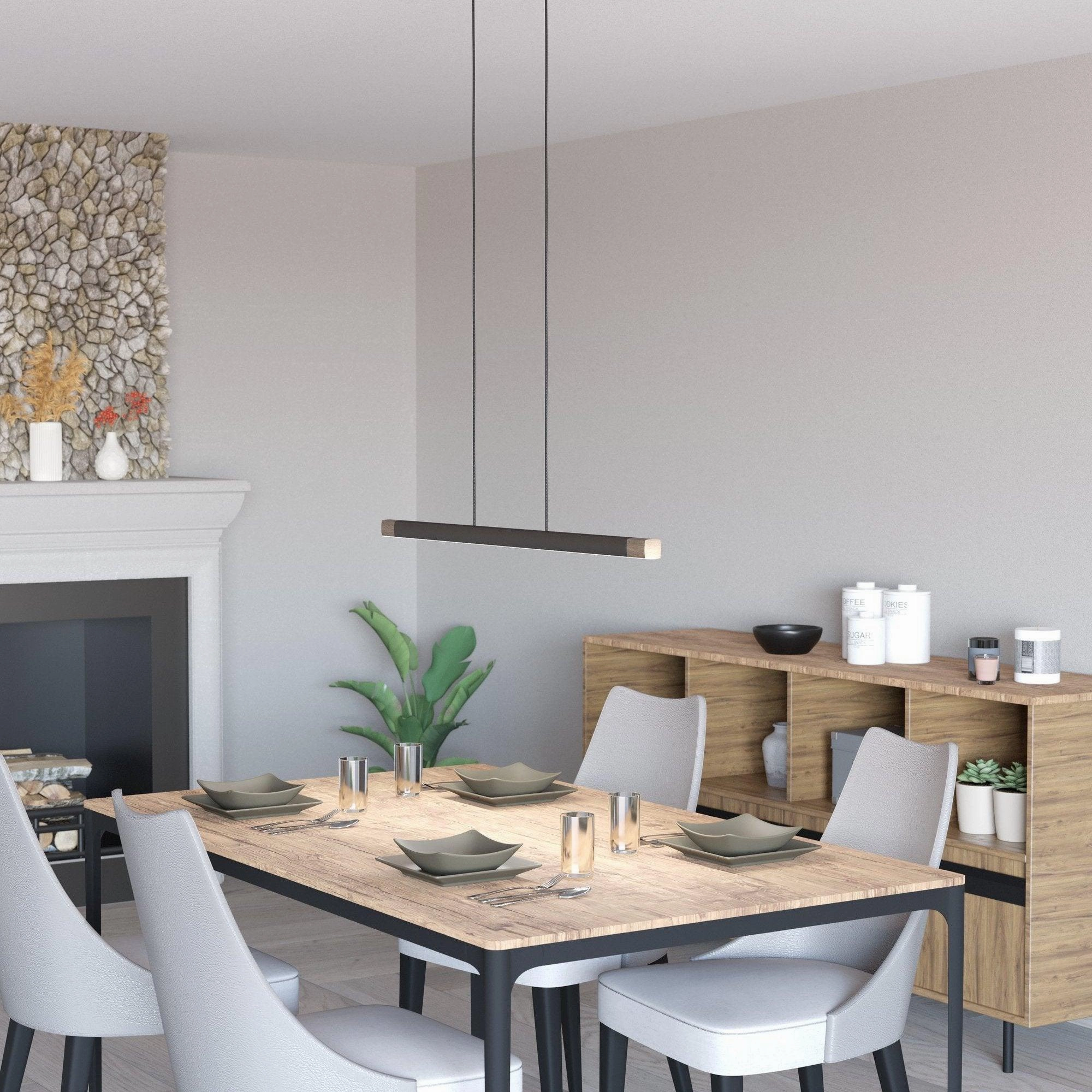 Eglo Lisciana LED Aluminium & Dark Wood Ceiling Pendant flush mount ceiling fixture