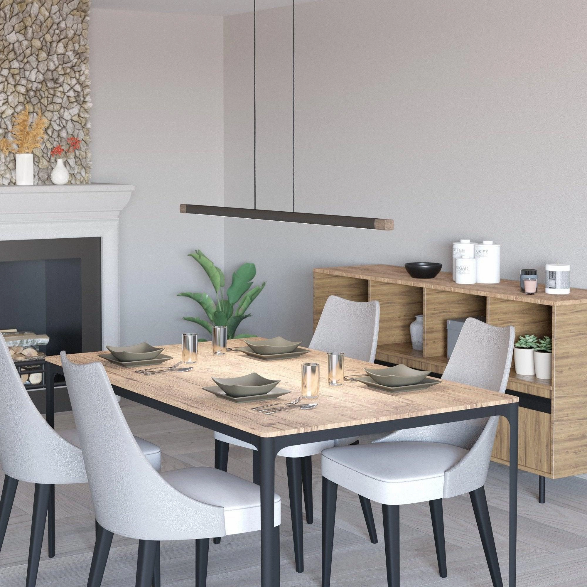 Eglo Lisciana LED Aluminium & Walnut Effect Pendant