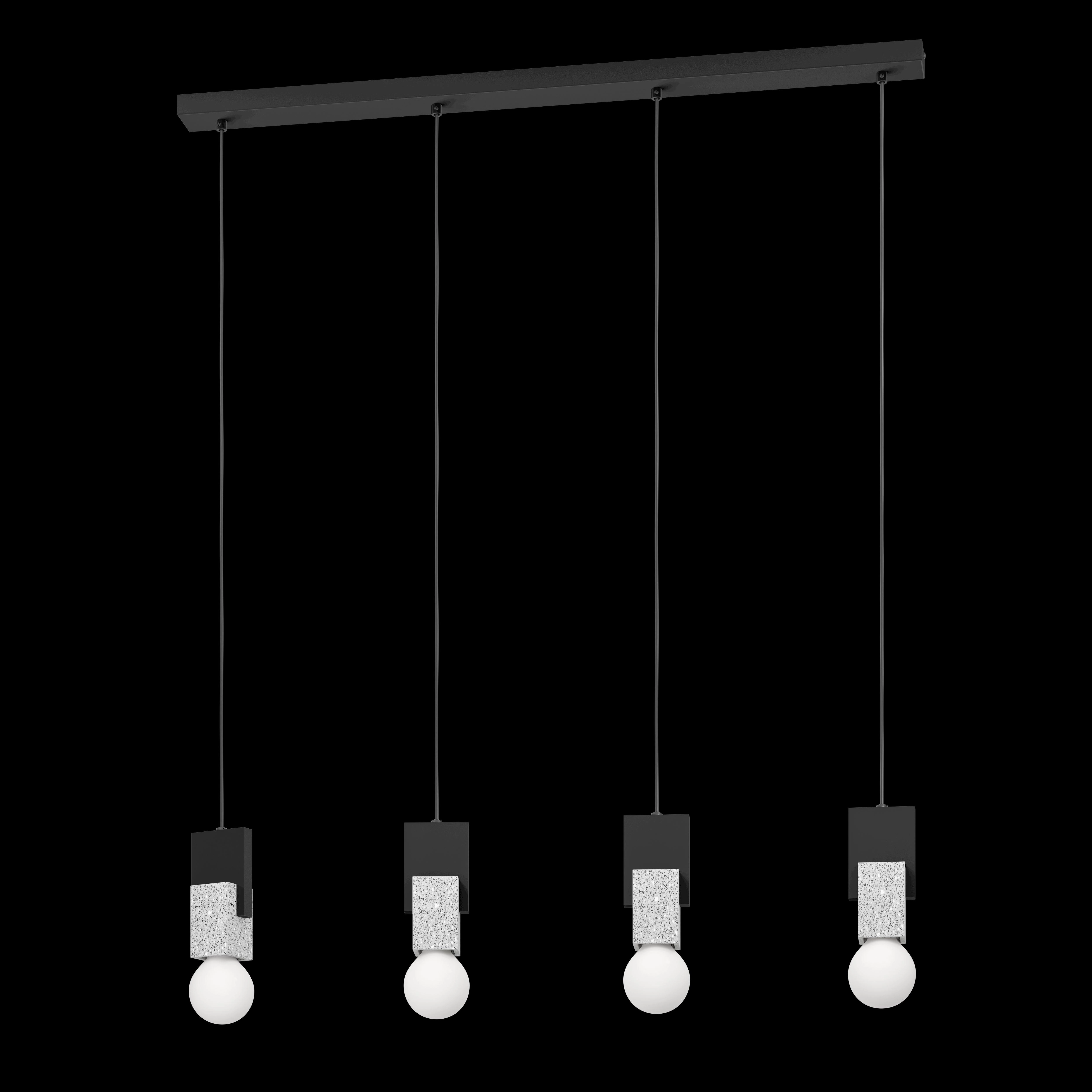 Eglo Lobatia 4 Light Black & Grey Terrazzo Cable Pendant