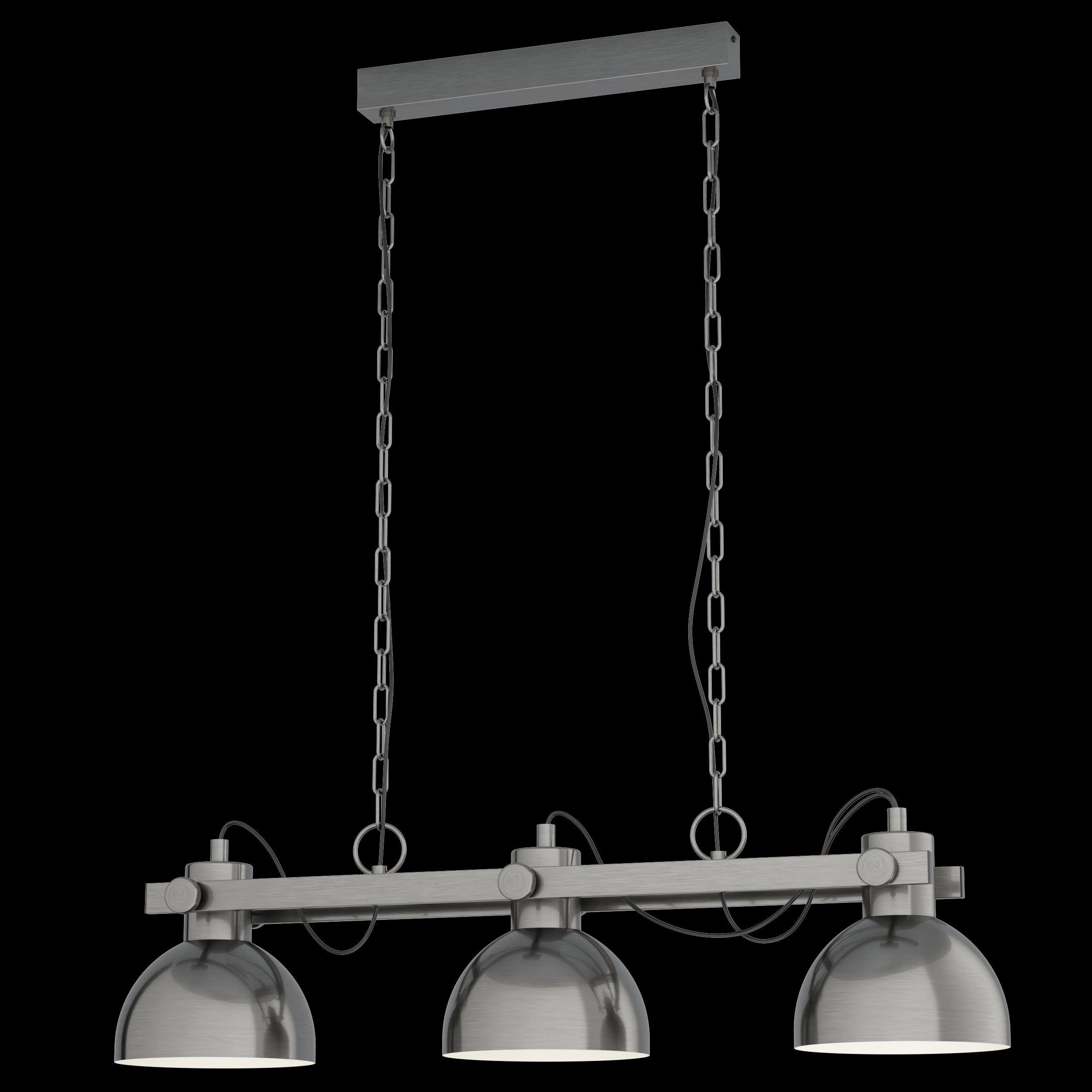 Eglo Lubenham 1 Nickel 3 Light Industrial Ceiling Pendant